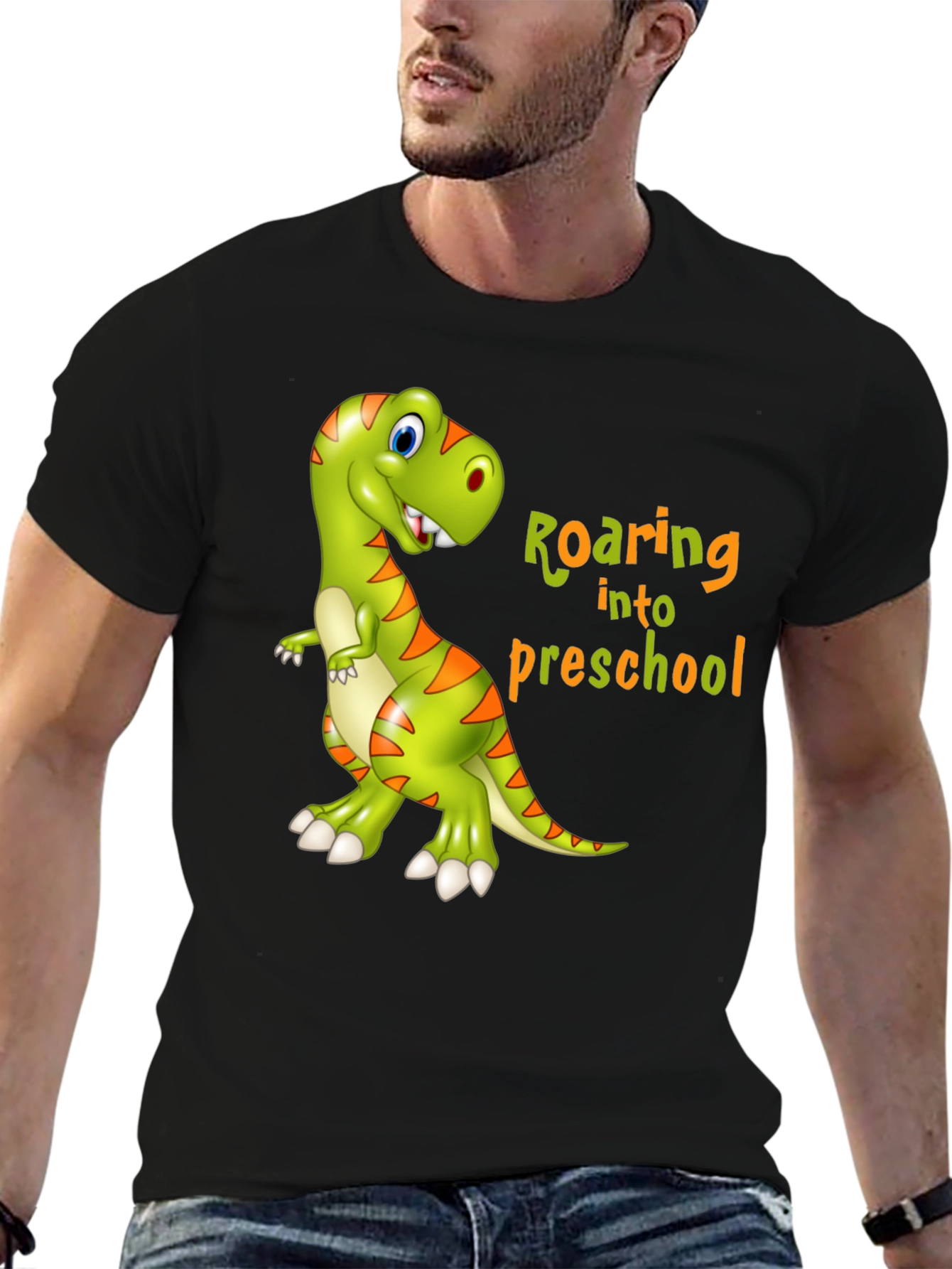 Roaring into Preschool T-Shirt - Kids Dinosaur Tee