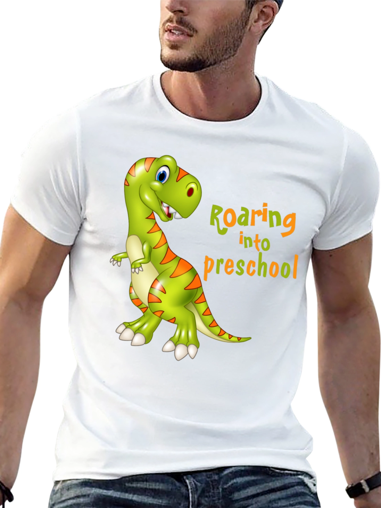 Roaring into Preschool T-Shirt - Kids Dinosaur Tee