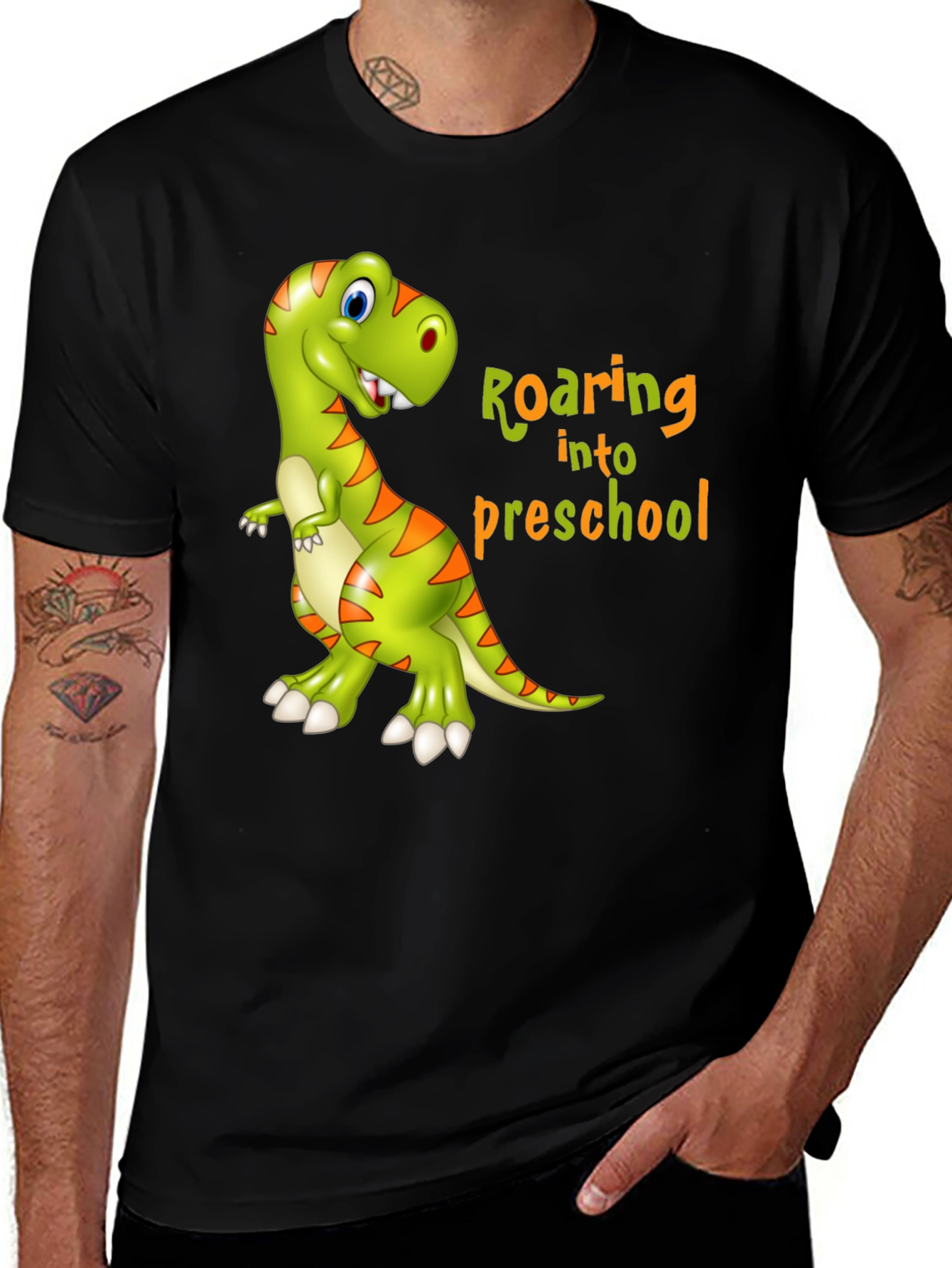 Roaring into Preschool T-Shirt - Kids Dinosaur Tee
