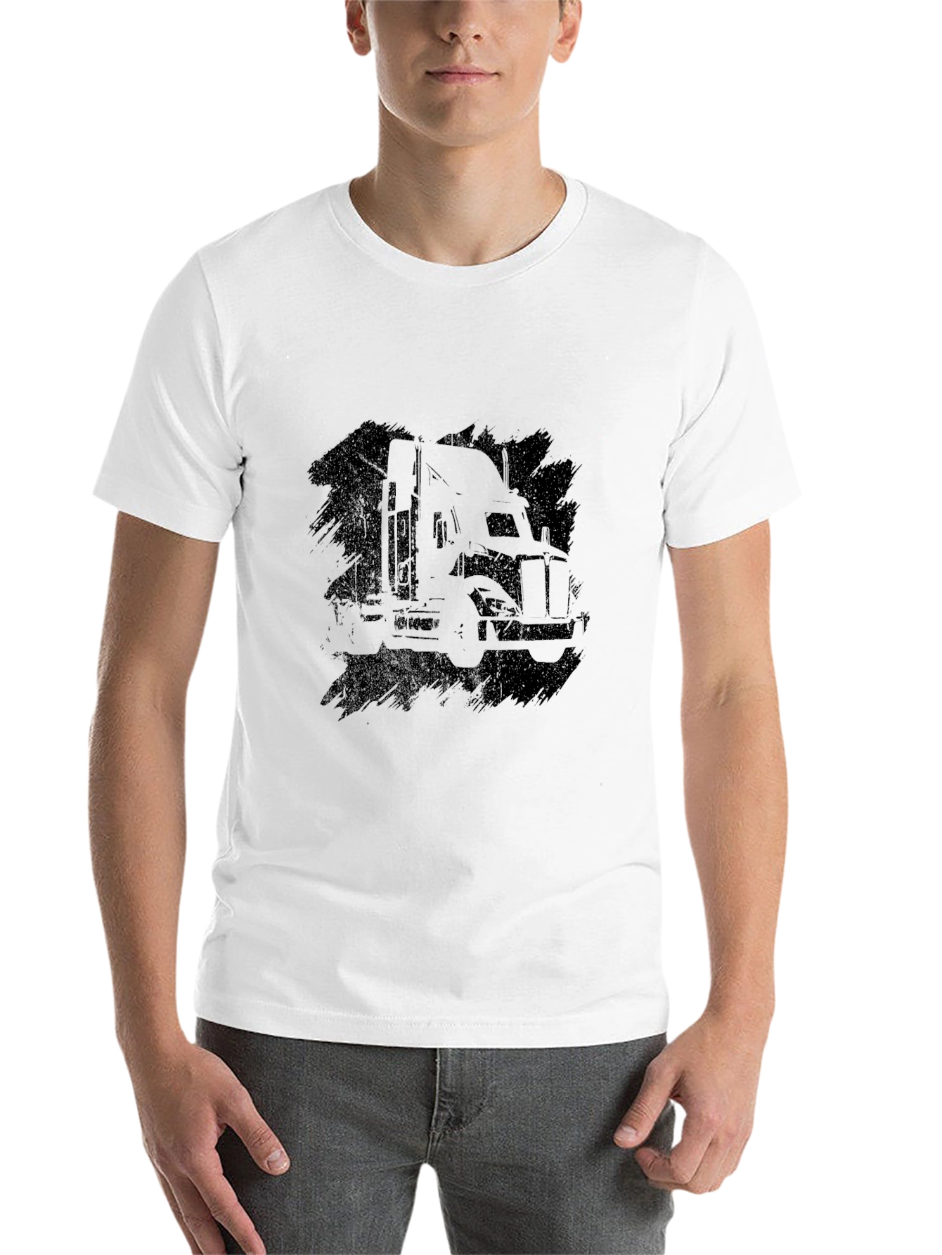 Truck Silhouette Black Graphic Tee