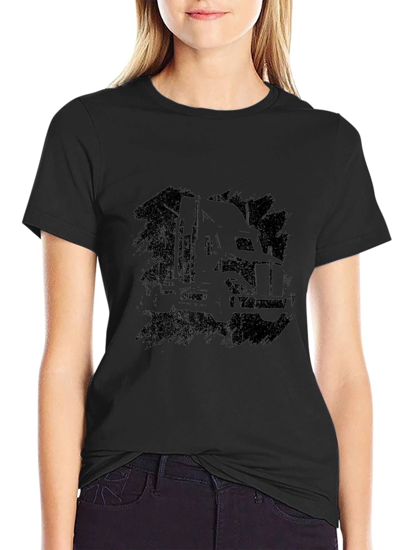 Truck Silhouette Black Graphic Tee