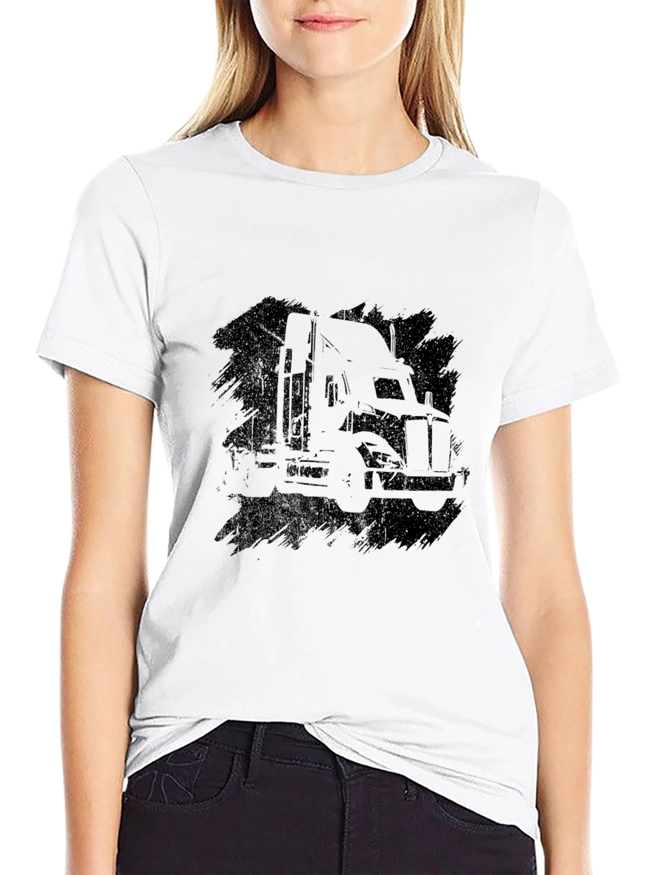 Truck Silhouette Black Graphic Tee