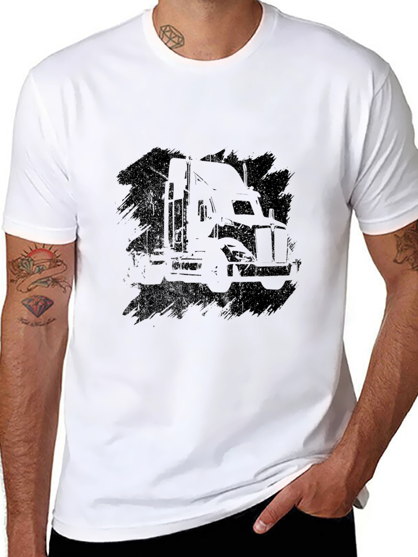 Truck Silhouette Black Graphic Tee