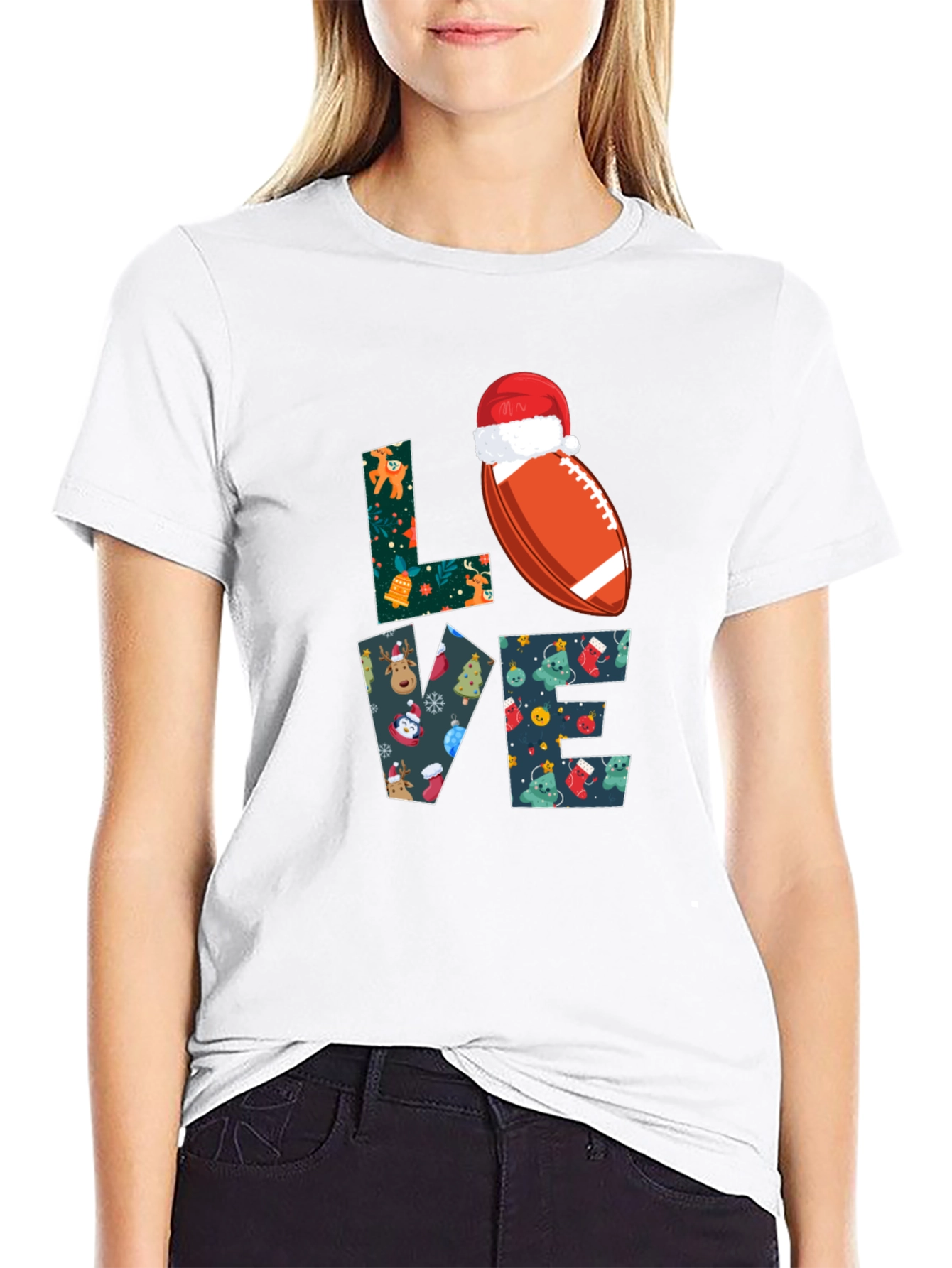 Festive Football Love Graphic Tee