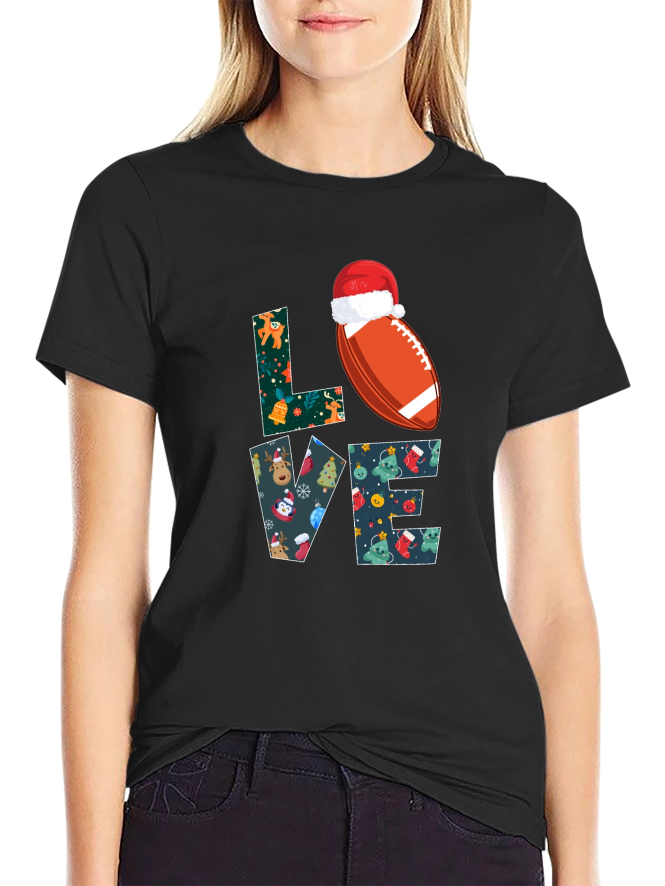 Festive Football Love Graphic Tee