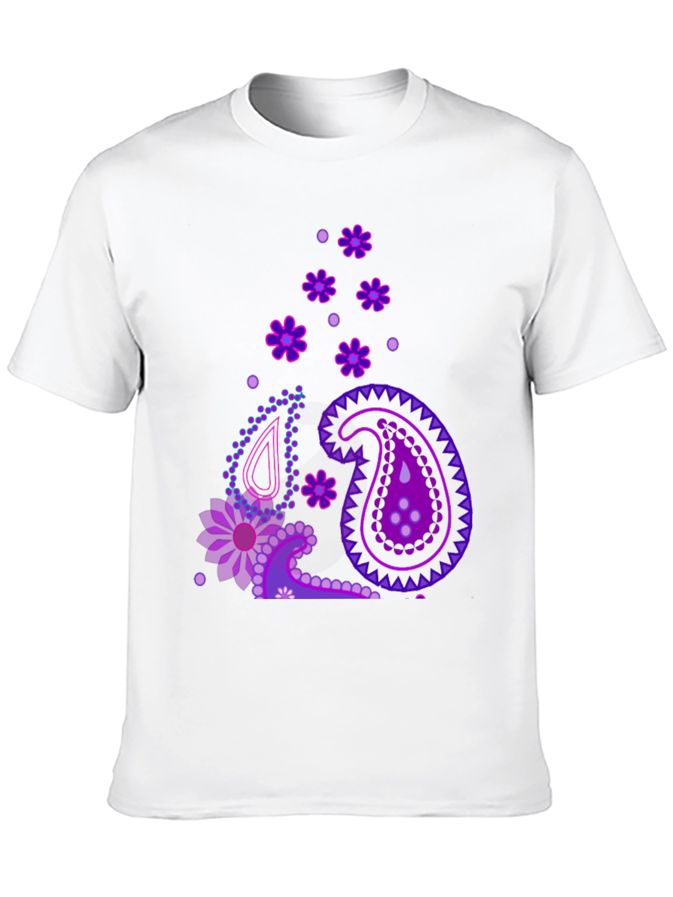 Paisley Pattern Black T-Shirt