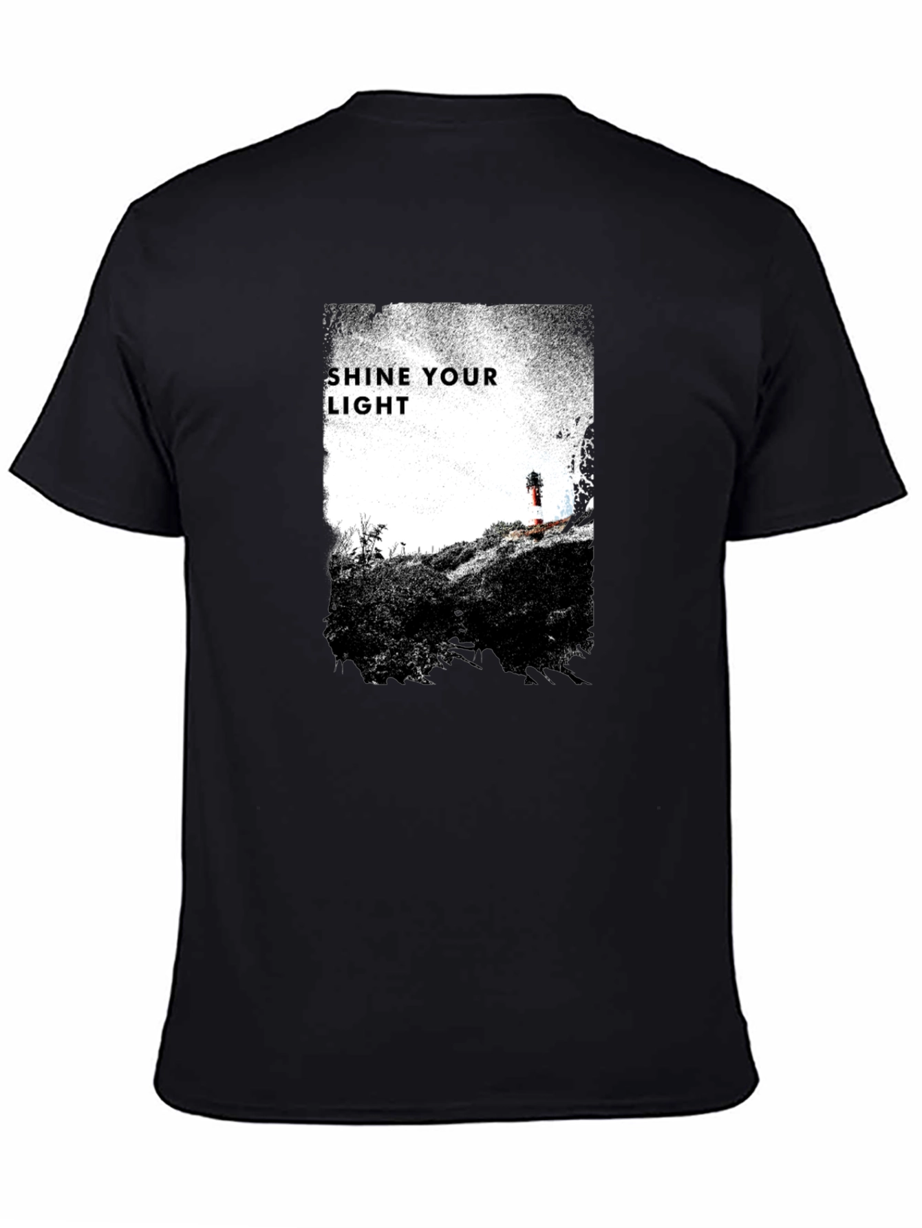 Shine Your Light Graphic Tee - Black Cotton T-Shirt