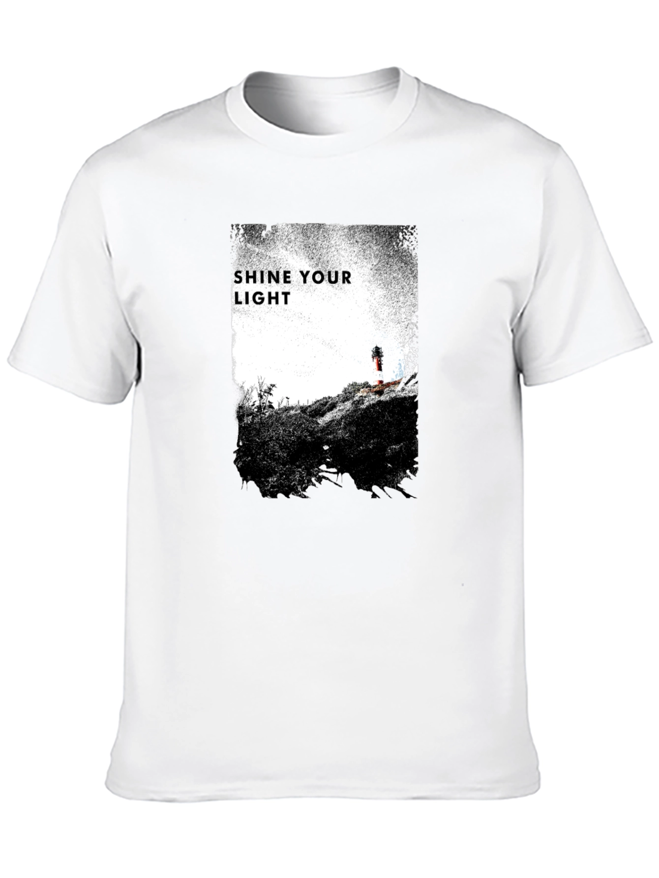 Shine Your Light Graphic Tee - Black Cotton T-Shirt