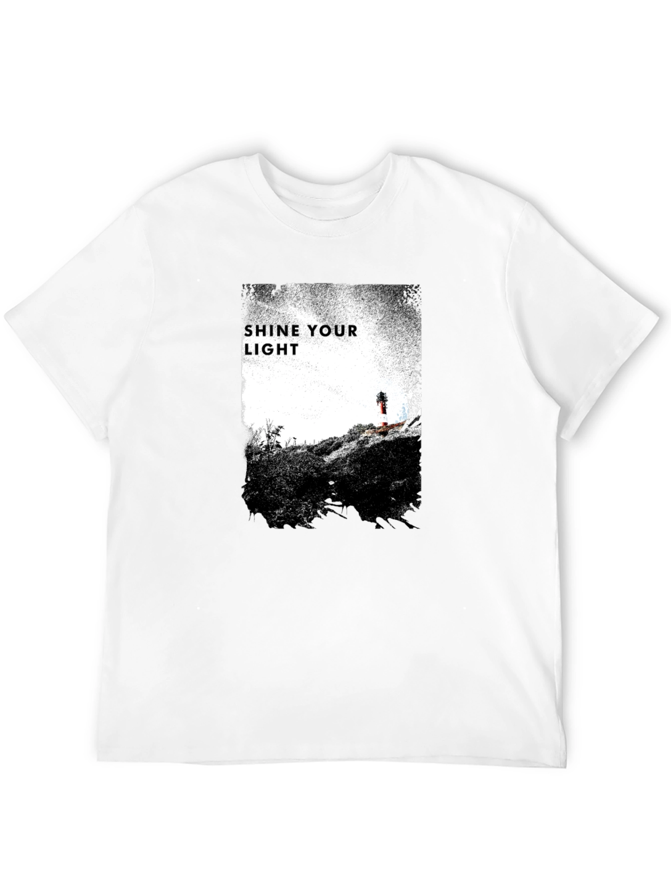 Shine Your Light Graphic Tee - Black Cotton T-Shirt