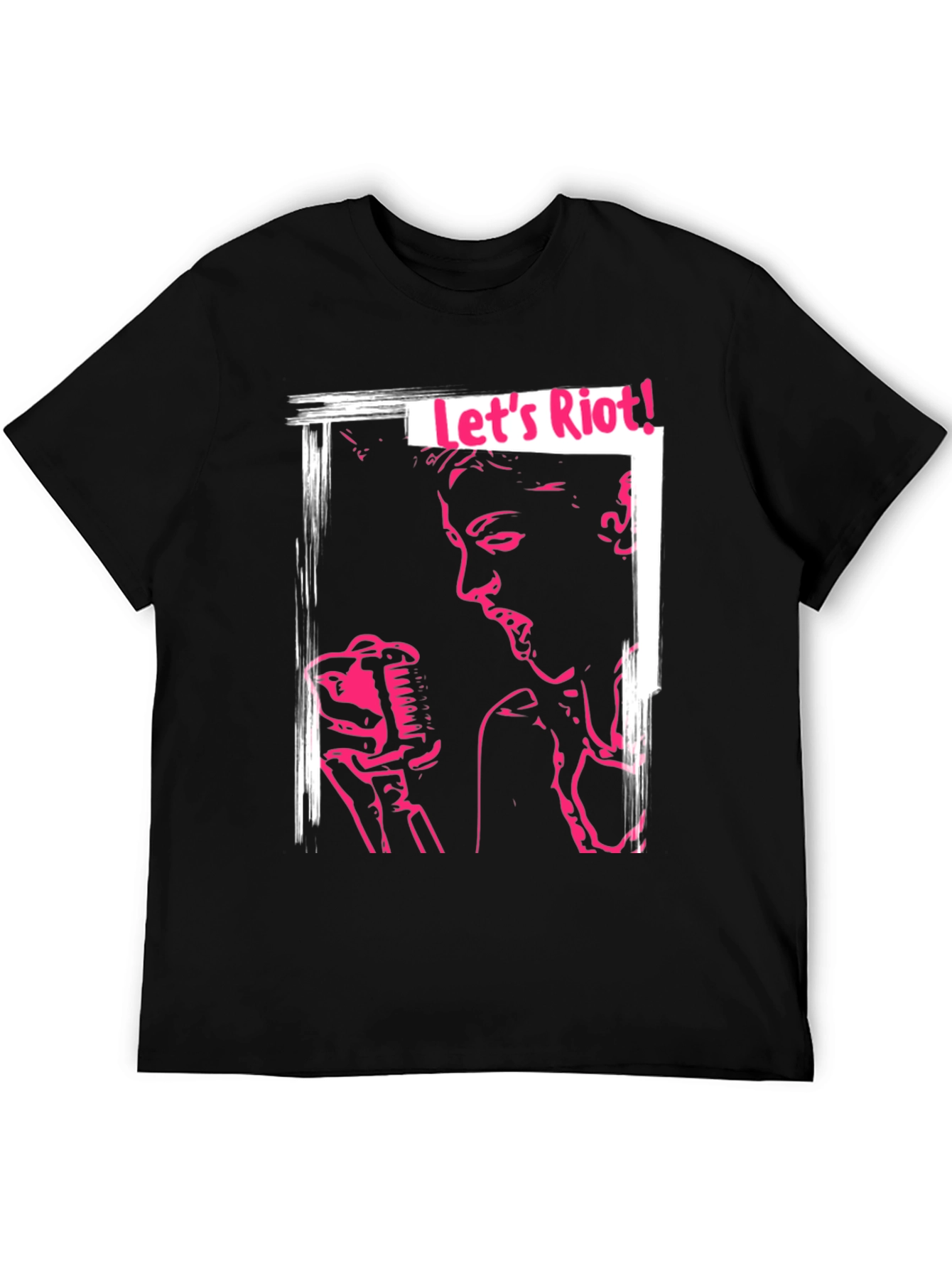 Lets Riot! Graphic Print Black Tee