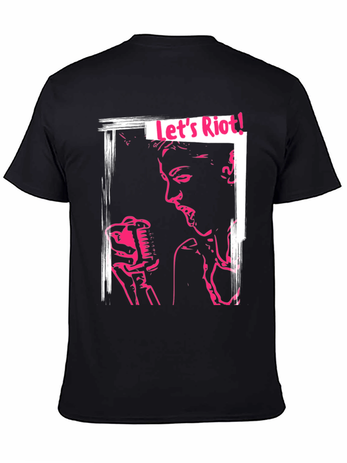 Lets Riot! Graphic Print Black Tee
