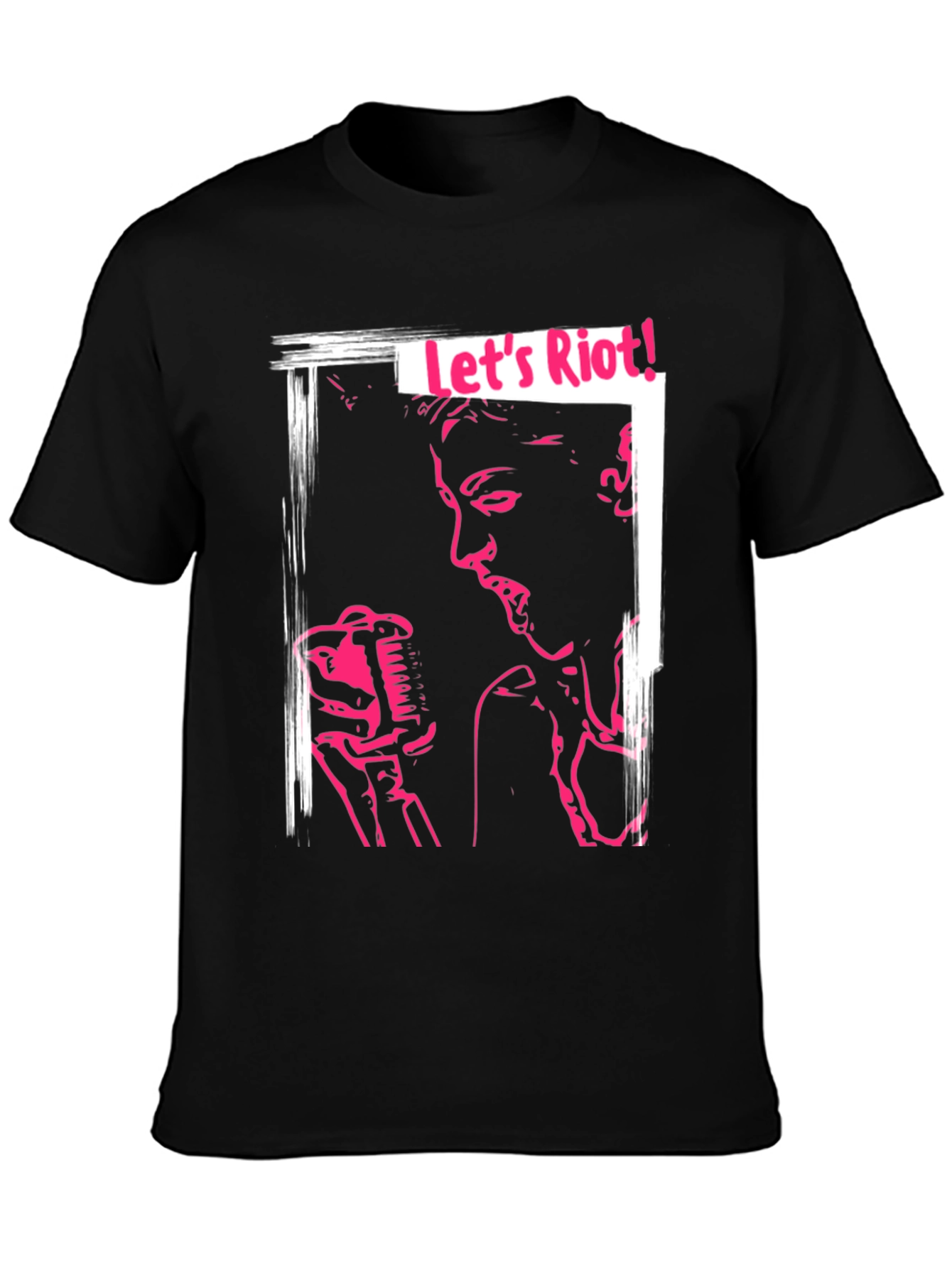 Lets Riot! Graphic Print Black Tee