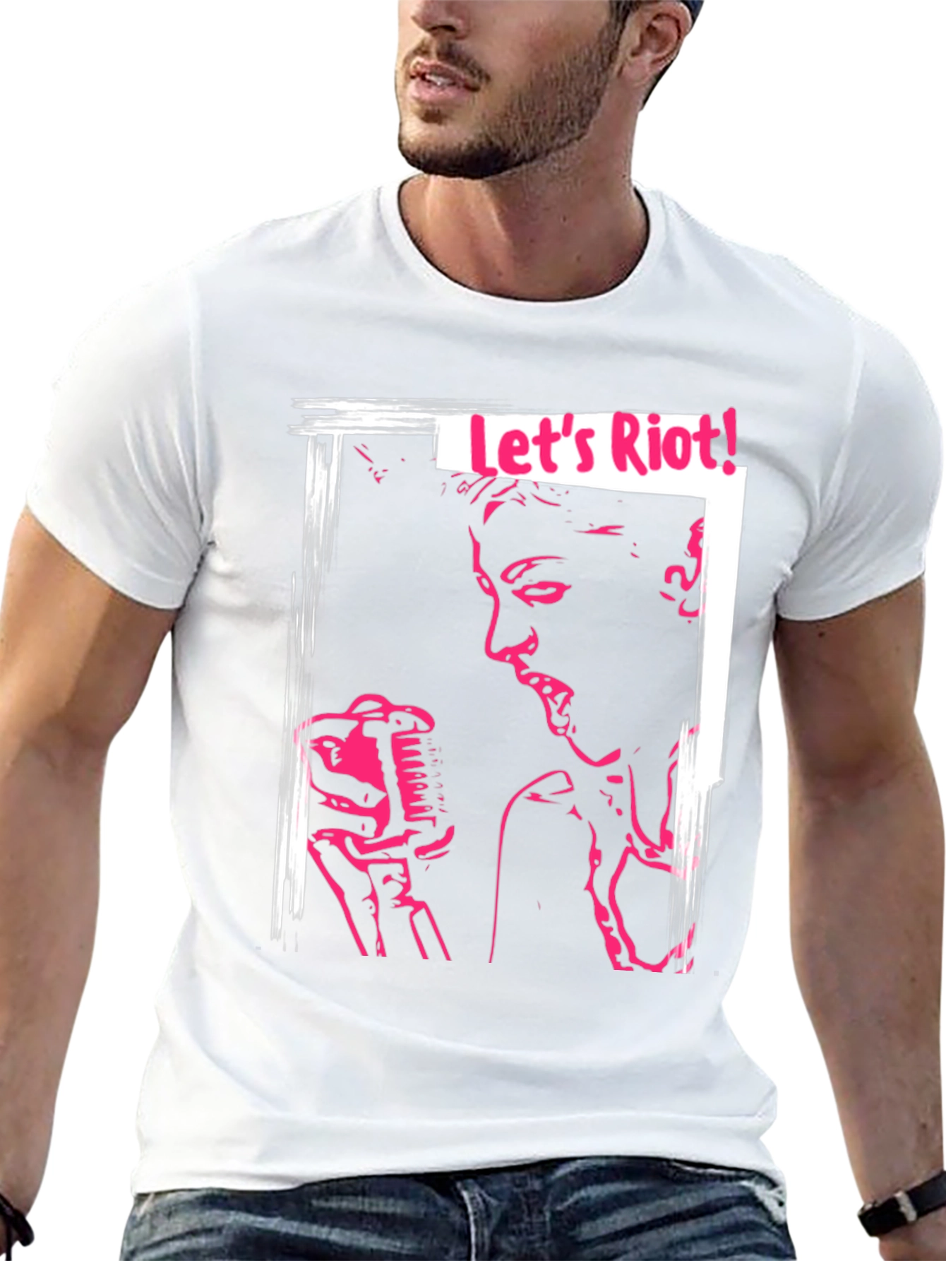 Lets Riot! Graphic Print Black Tee