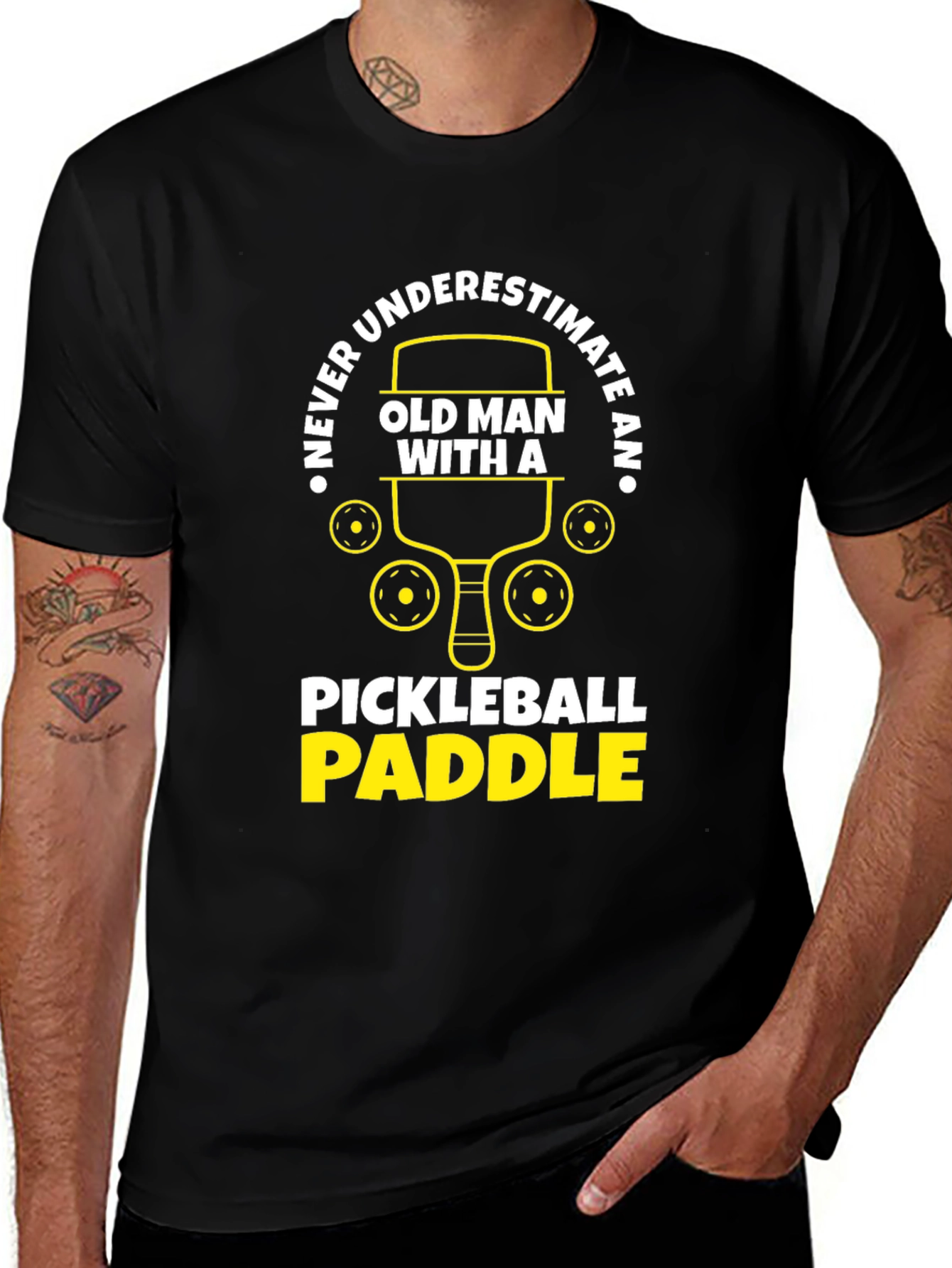 Never Underestimate Pickleball Paddle T-Shirt