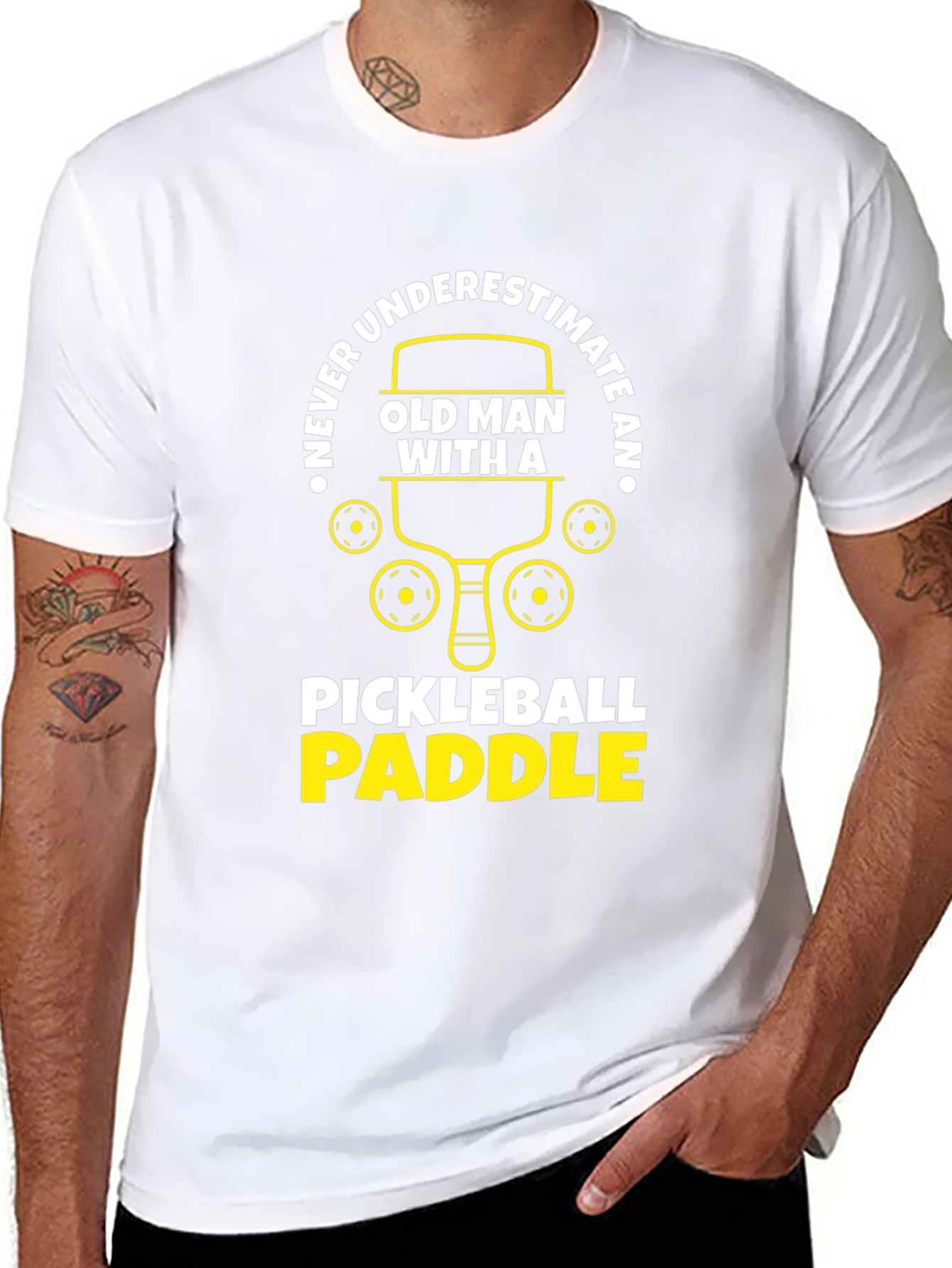 Never Underestimate Pickleball Paddle T-Shirt