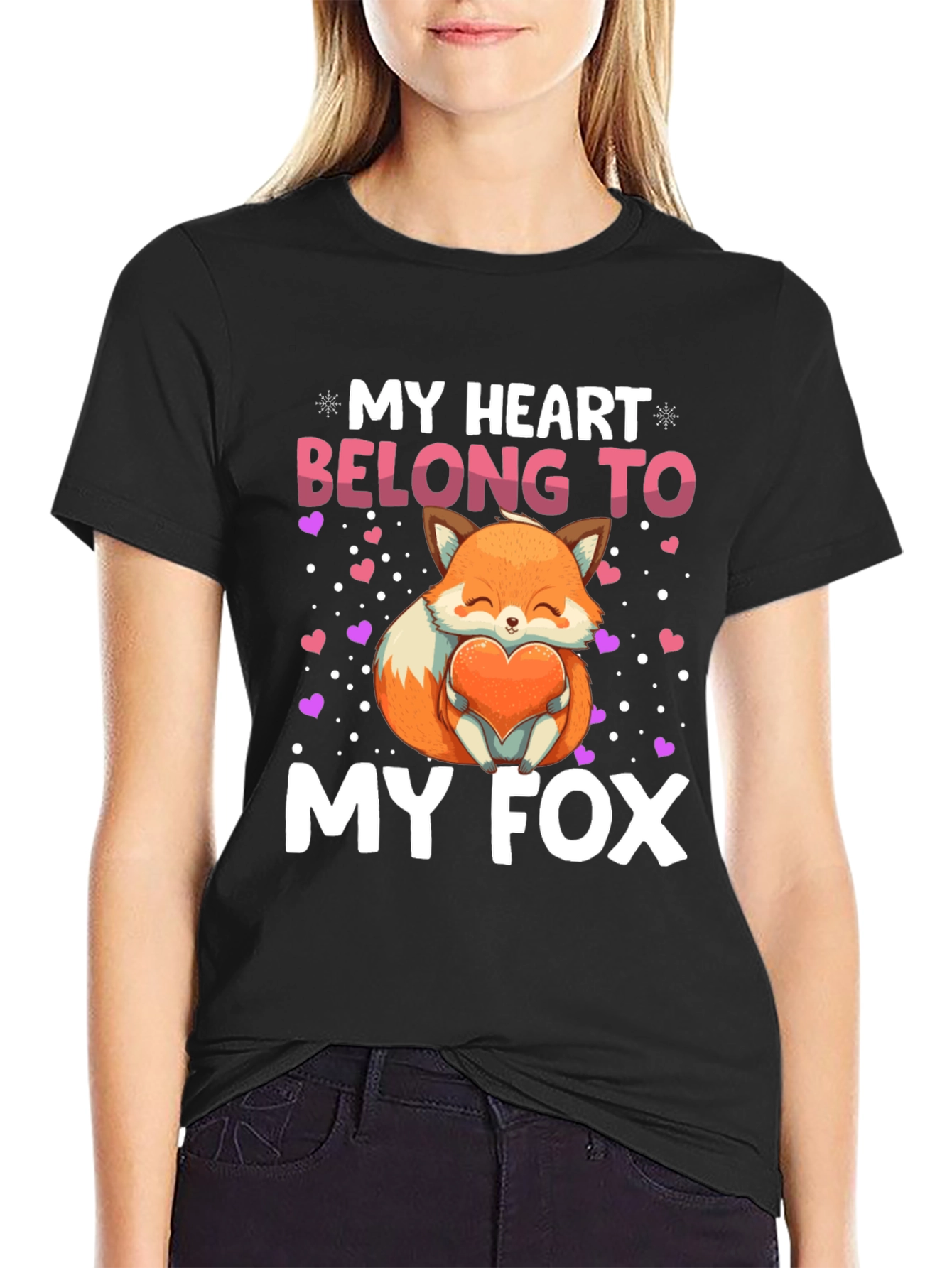 My Heart Belongs to My Fox Graphic Tee