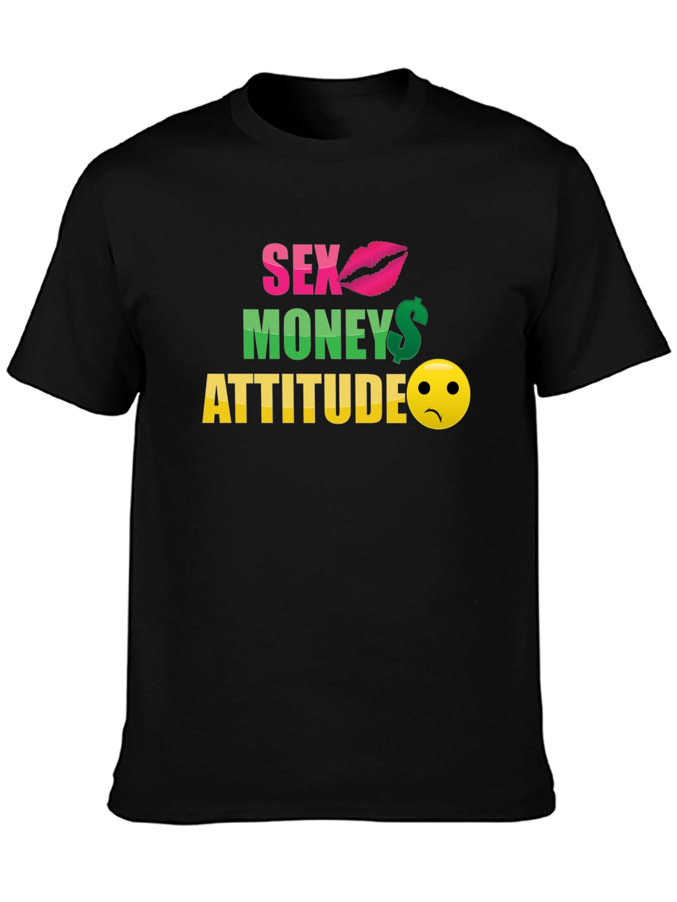 Sex Money Attitude Graphic T-Shirt