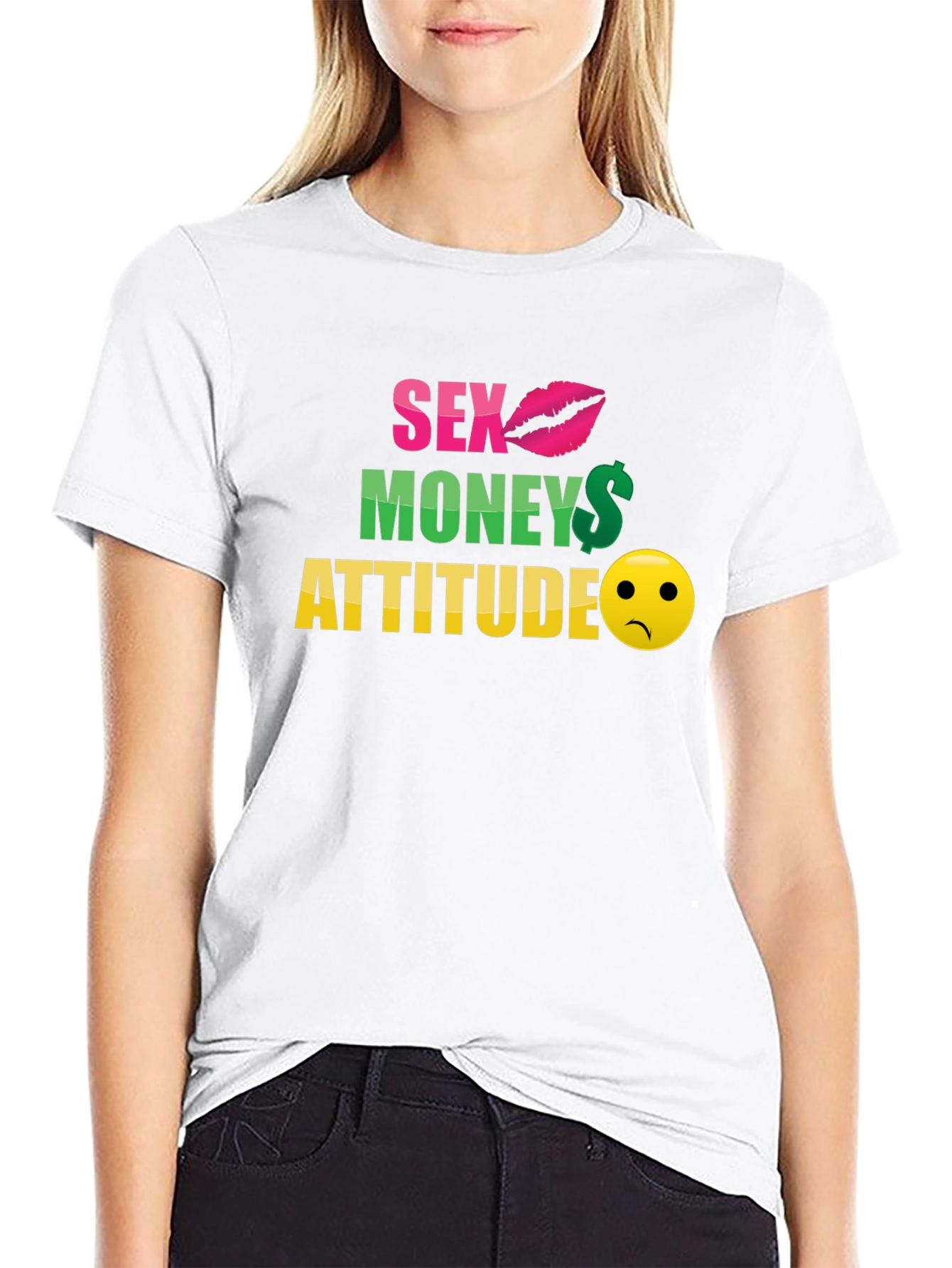 Sex Money Attitude Graphic T-Shirt