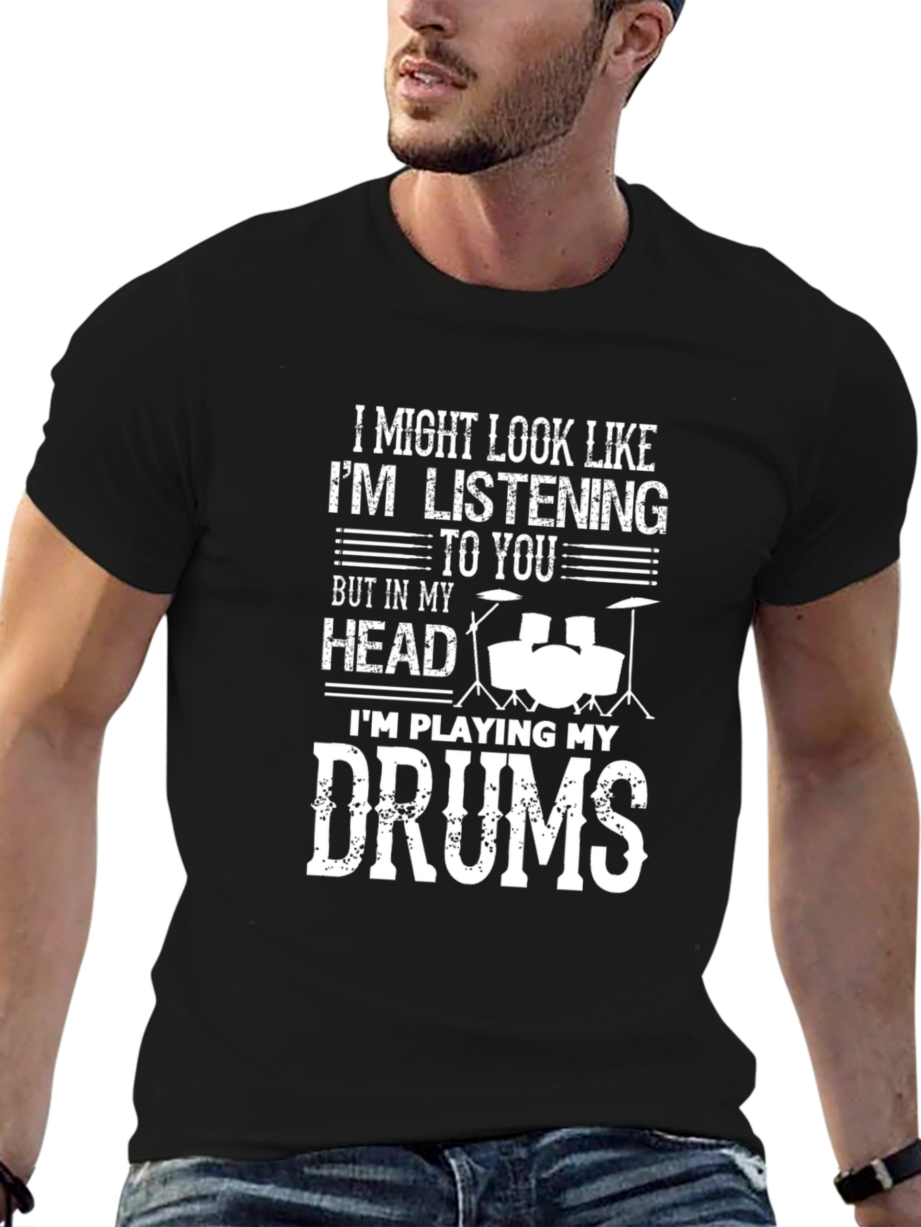 Drummer T-Shirt - Im Playing My Drums Graphic Tee