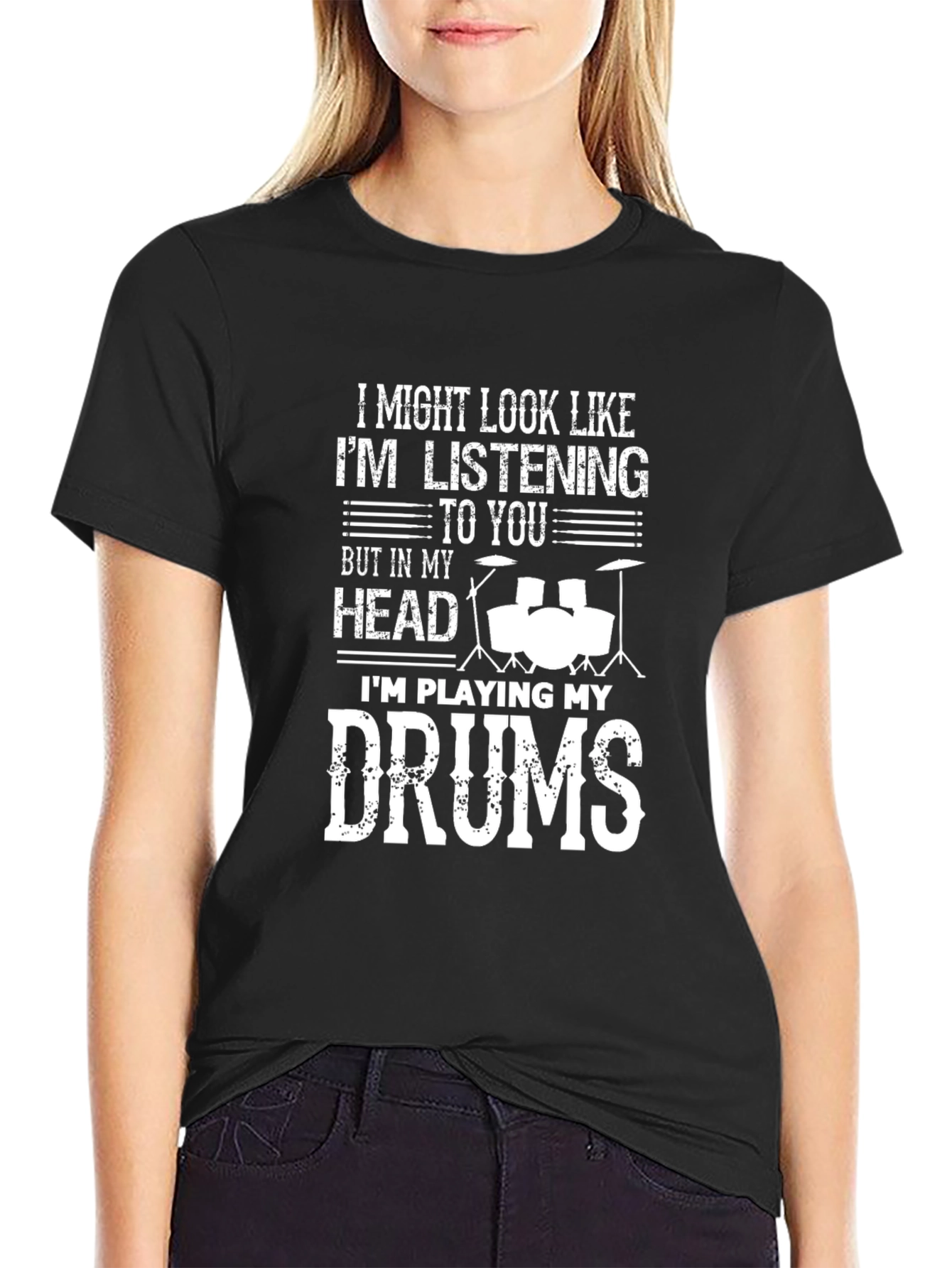 Drummer T-Shirt - Im Playing My Drums Graphic Tee