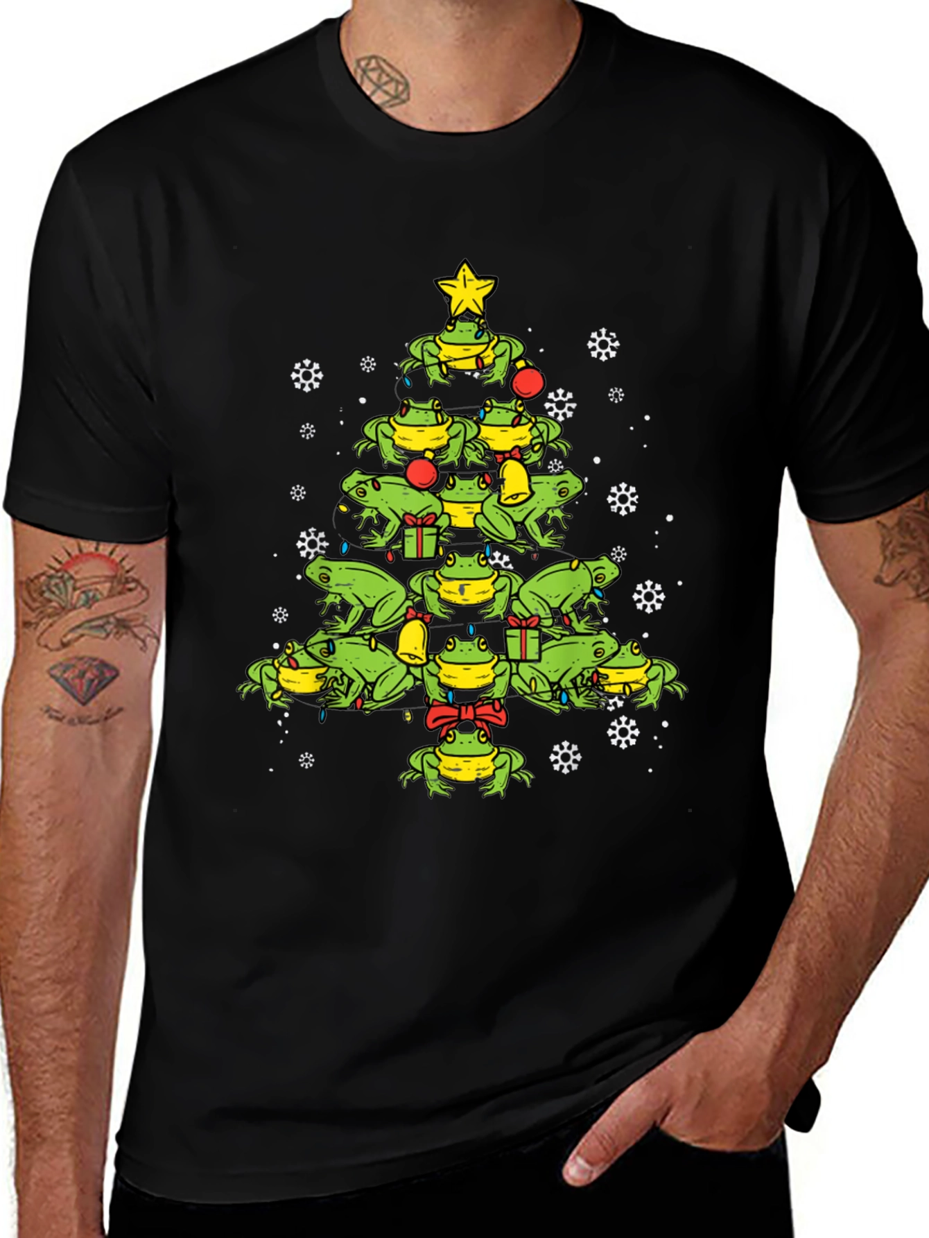Frog Christmas Tree T-Shirt - Holiday Apparel