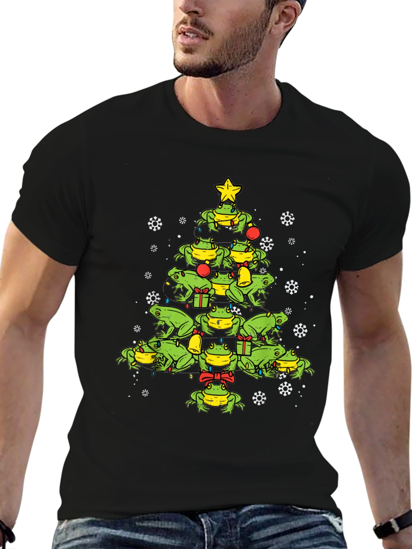 Frog Christmas Tree T-Shirt - Holiday Apparel