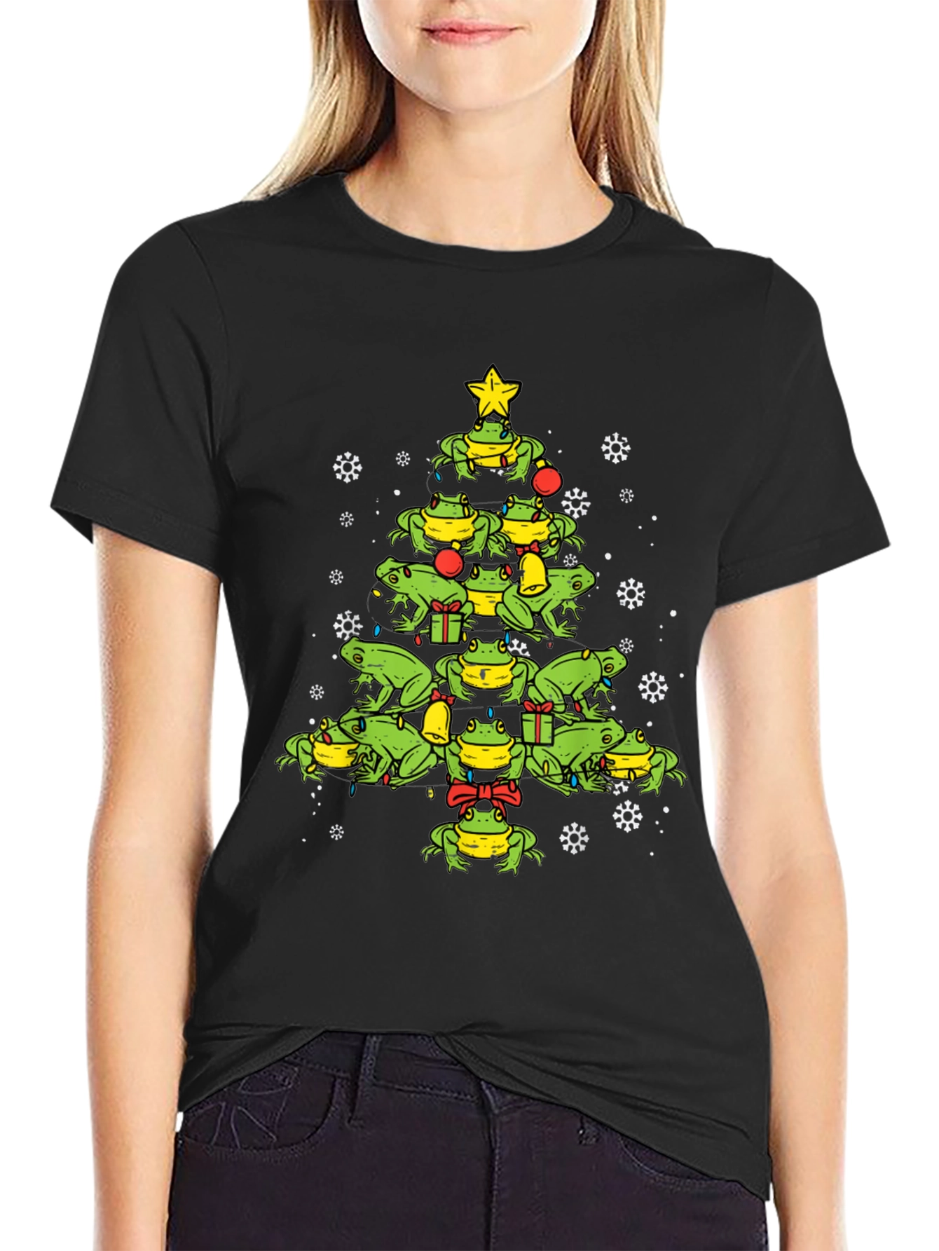 Frog Christmas Tree T-Shirt - Holiday Apparel