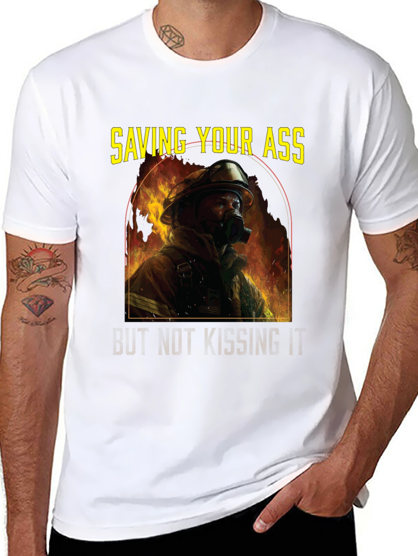 Saving Your Ass T-Shirt - Firefighter Graphic Tee