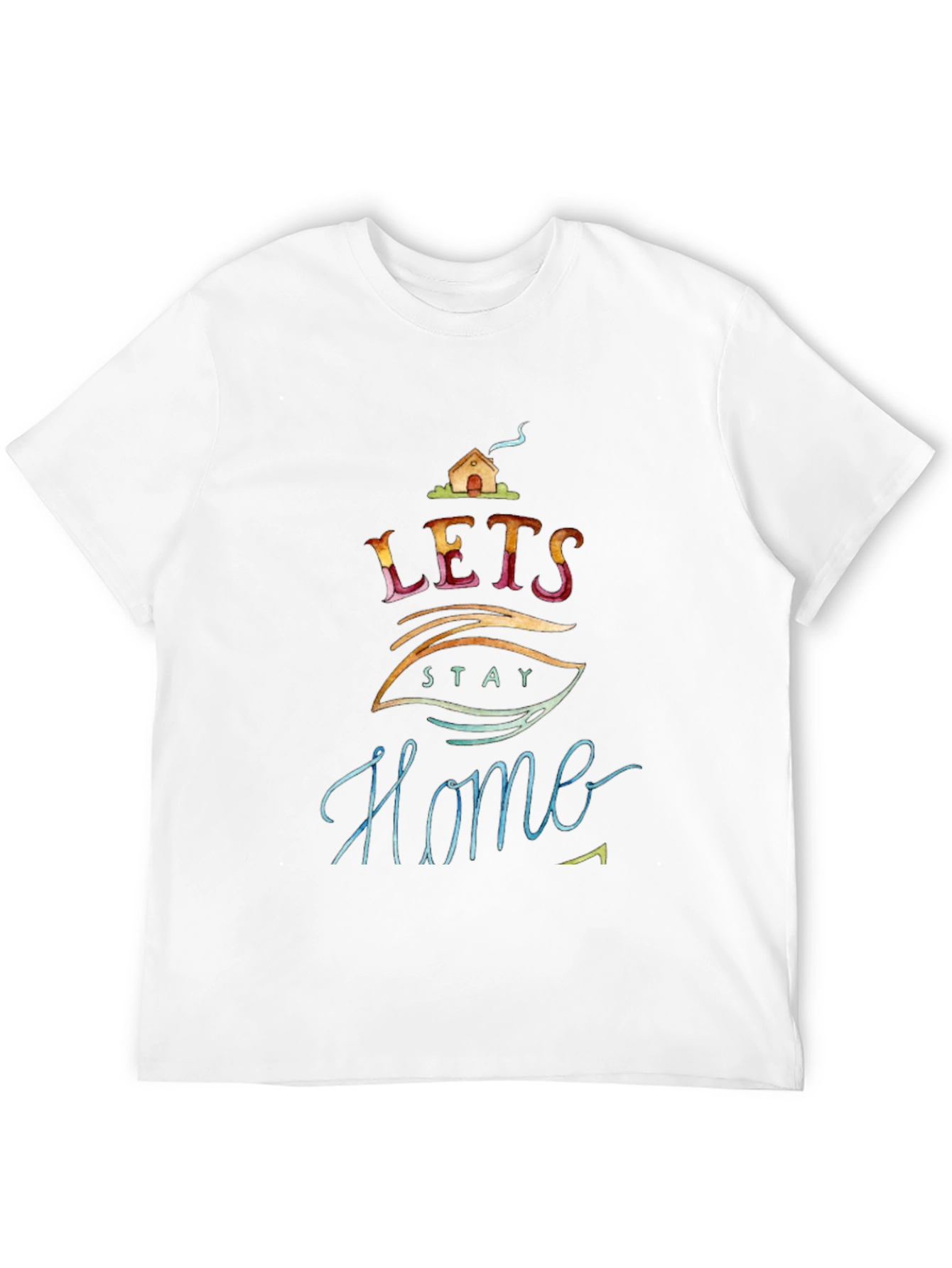 Lets Stay Home Graphic Tee - Black Casual T-Shirt