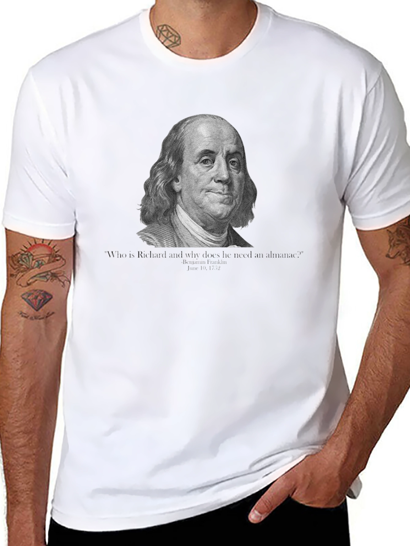 Benjamin Franklin Quote Graphic Tee - Black