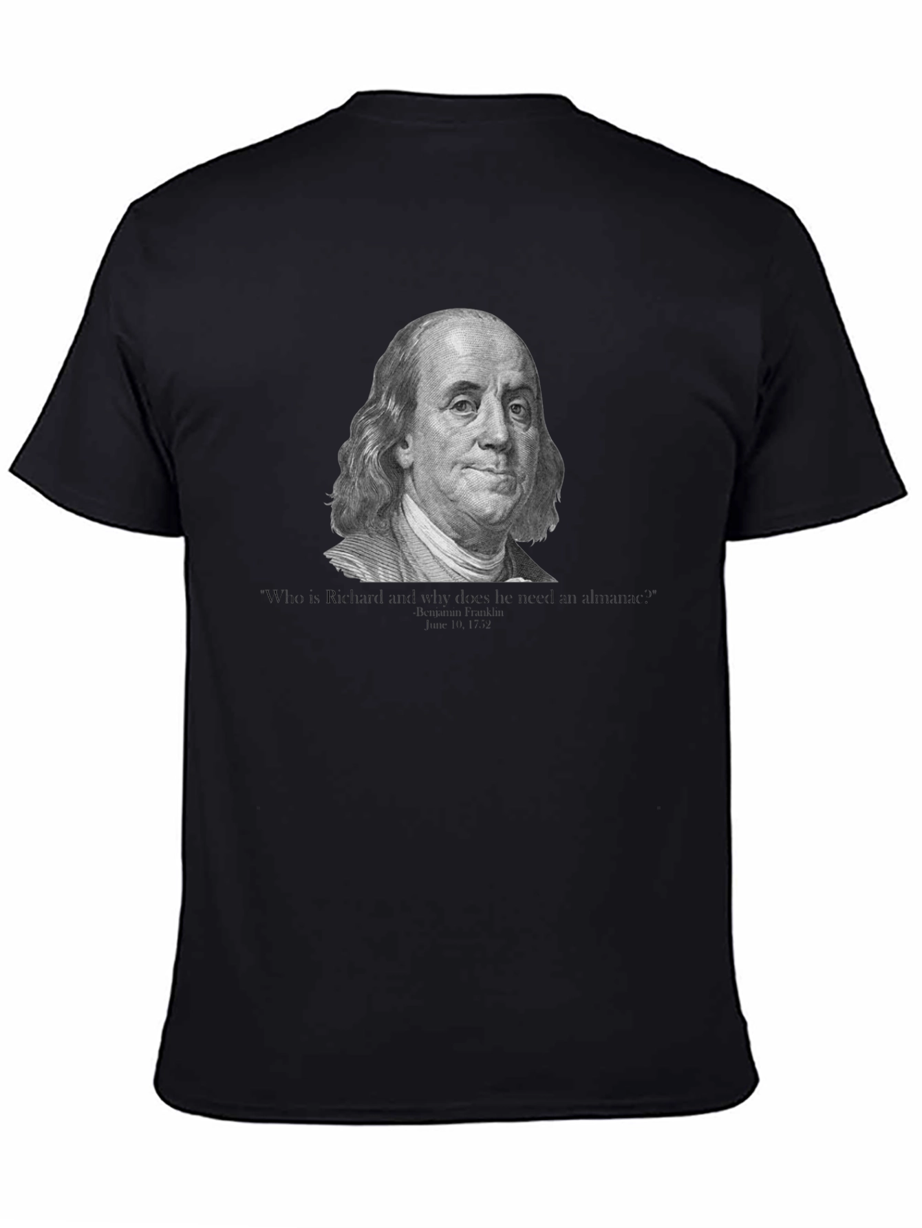 Benjamin Franklin Quote Graphic Tee - Black