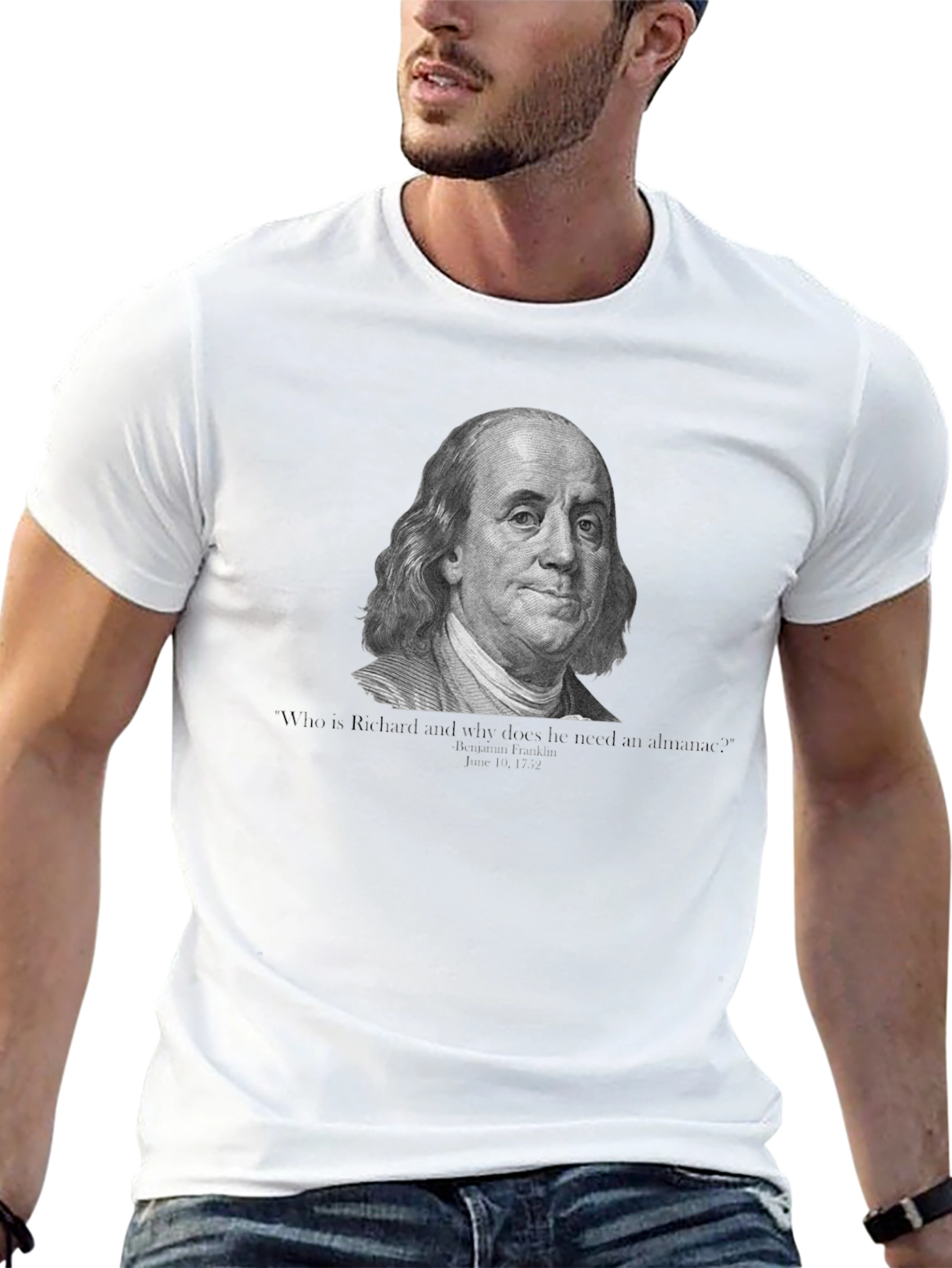Benjamin Franklin Quote Graphic Tee - Black