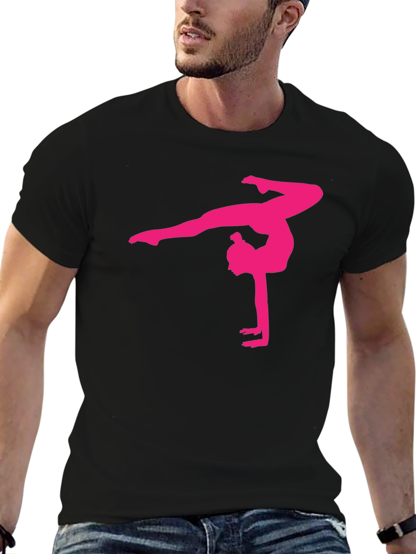 Gymnast Silhouette Graphic Tee - Stylish Comfort