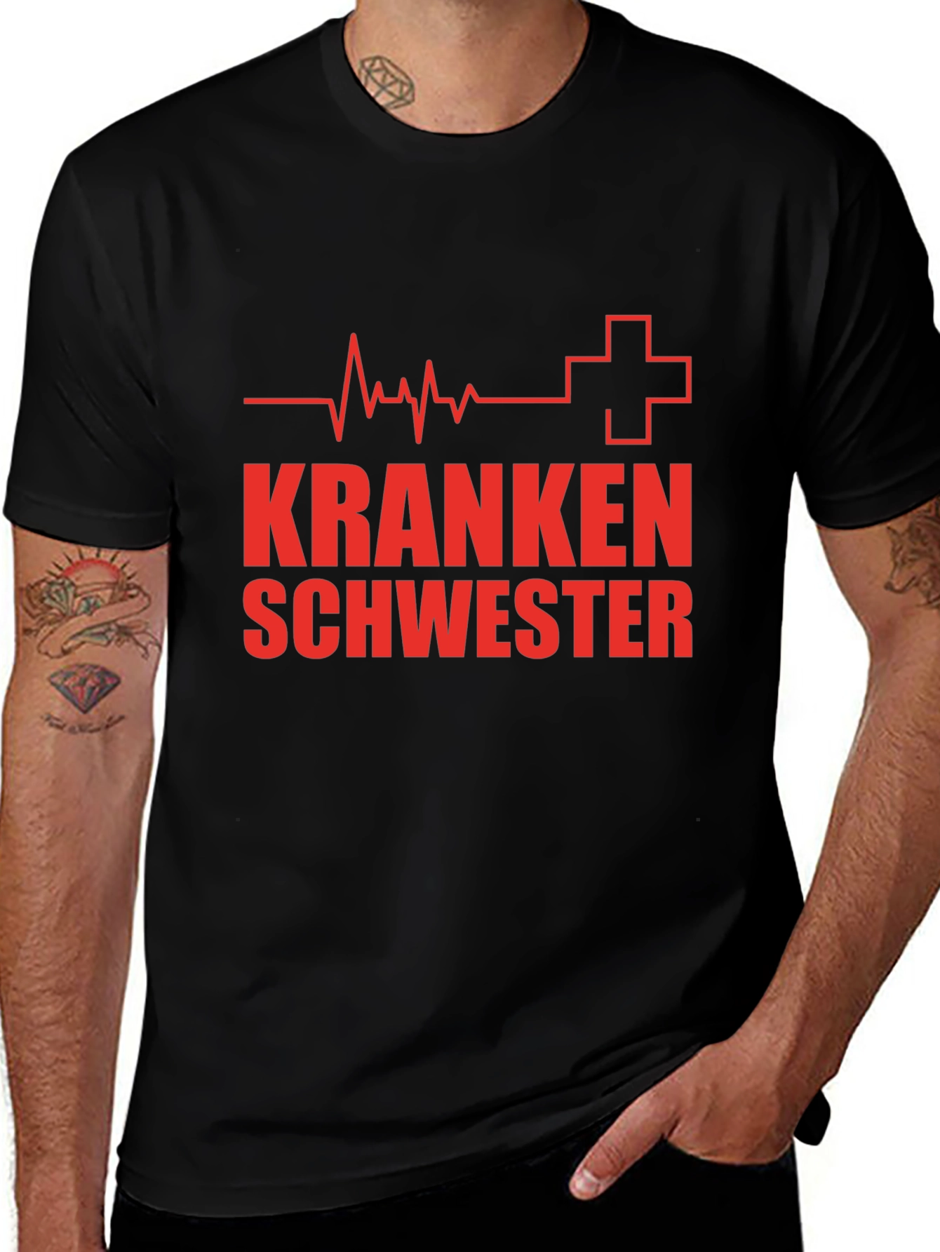 Krankenschwester Black T-Shirt Nurse Gift