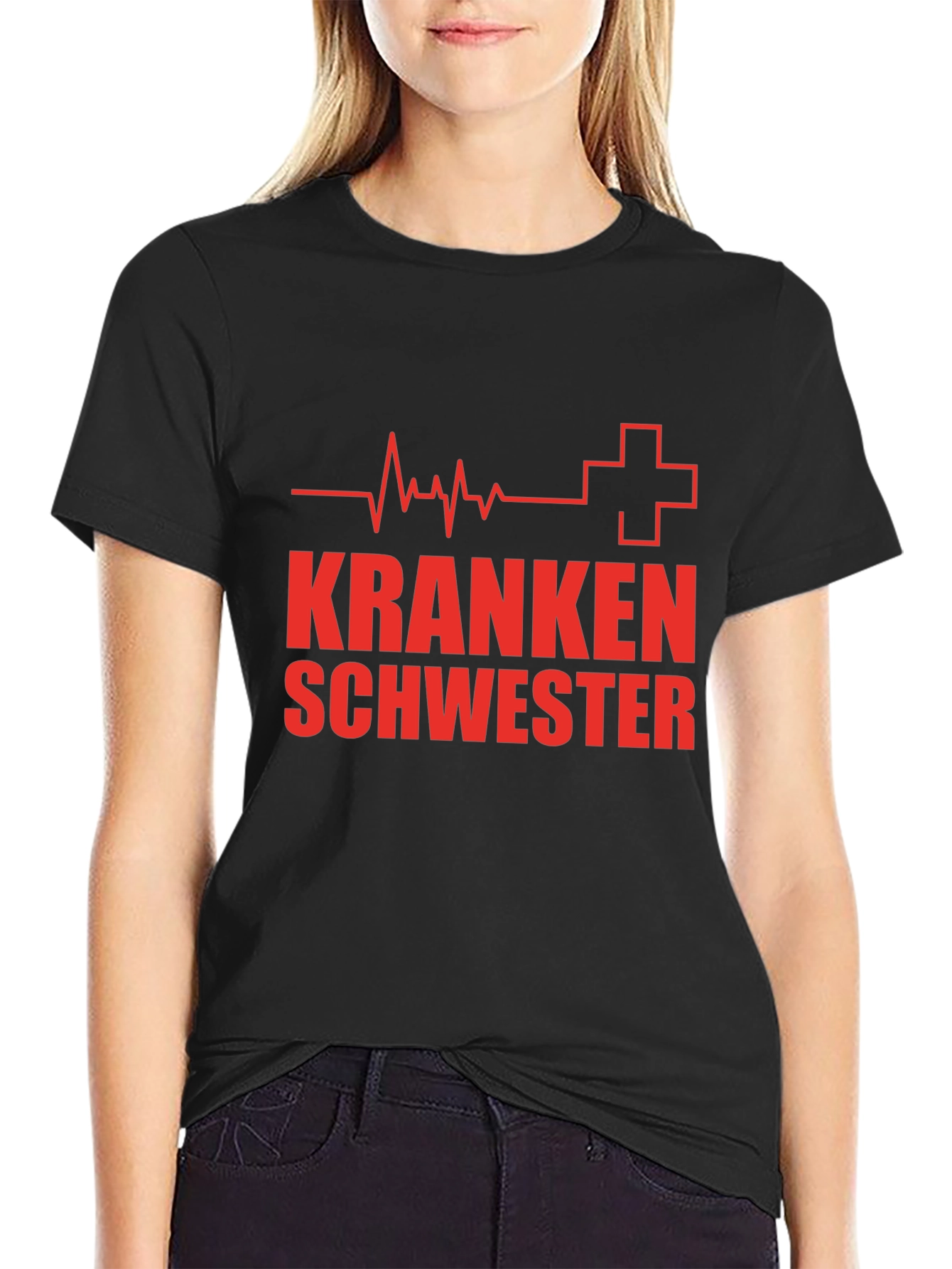 Krankenschwester Black T-Shirt Nurse Gift