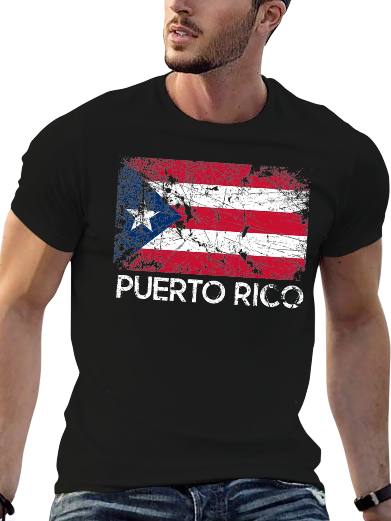 Puerto Rico Flag T-Shirt - Distressed Graphic Tee