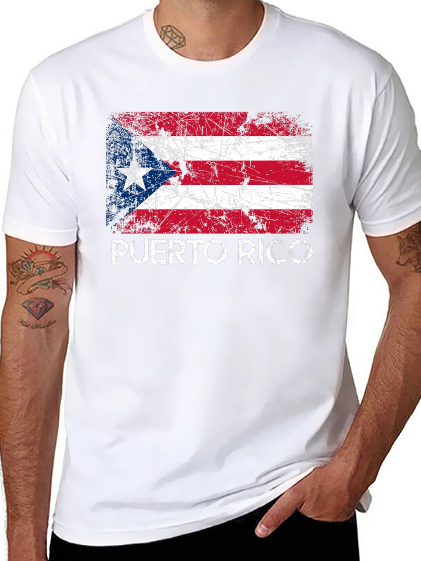 Puerto Rico Flag T-Shirt - Distressed Graphic Tee