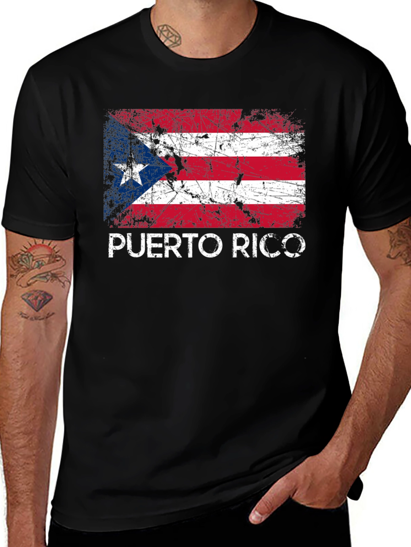 Puerto Rico Flag T-Shirt - Distressed Graphic Tee