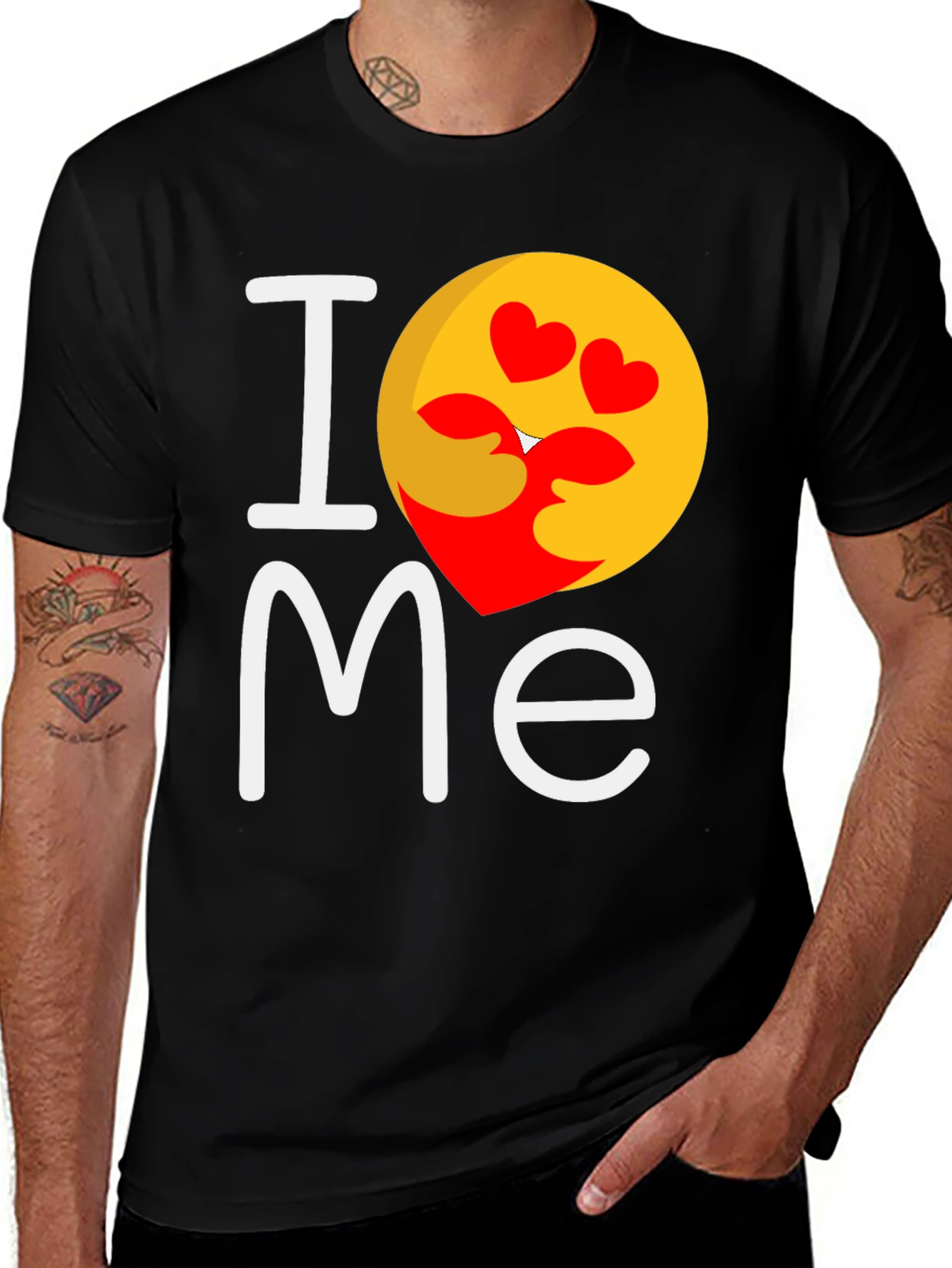I Heart Me Graphic T-Shirt - Trendy Emoji Design