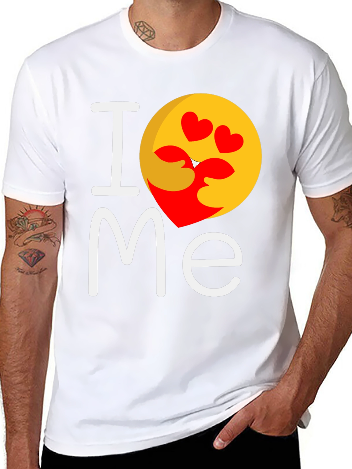 I Heart Me Graphic T-Shirt - Trendy Emoji Design