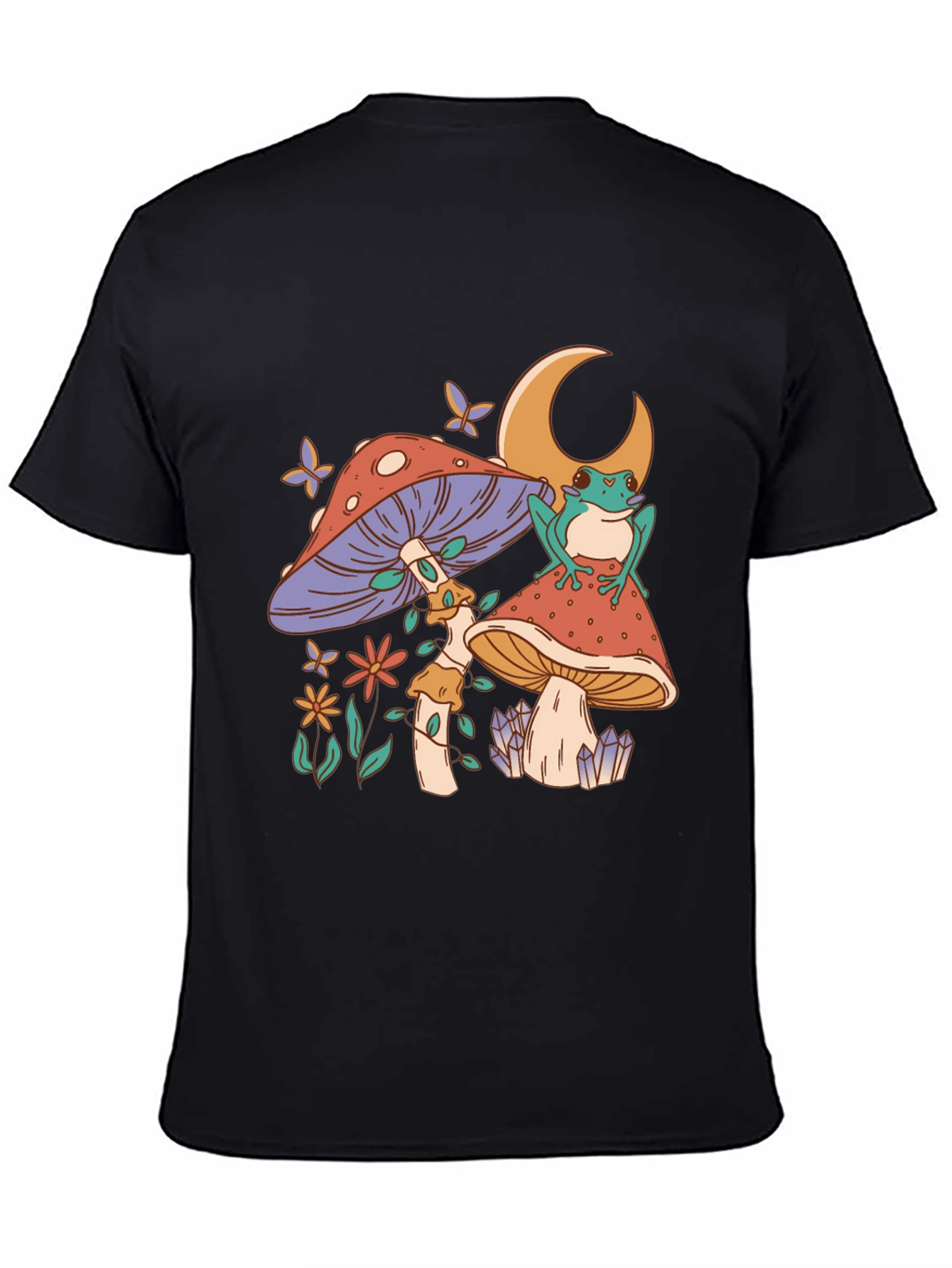Mushroom Frog Tee - Black Graphic T-Shirt