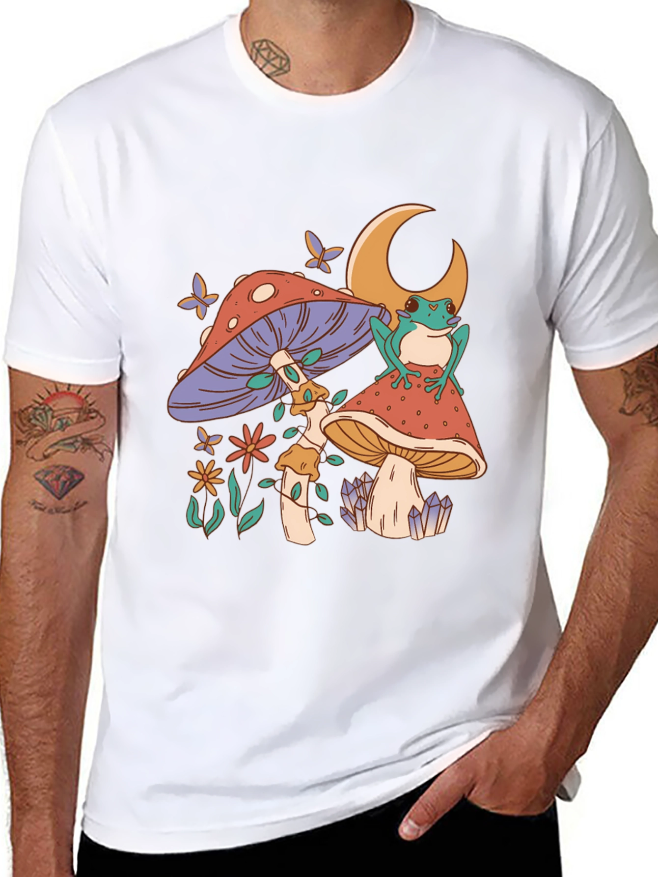 Mushroom Frog Tee - Black Graphic T-Shirt