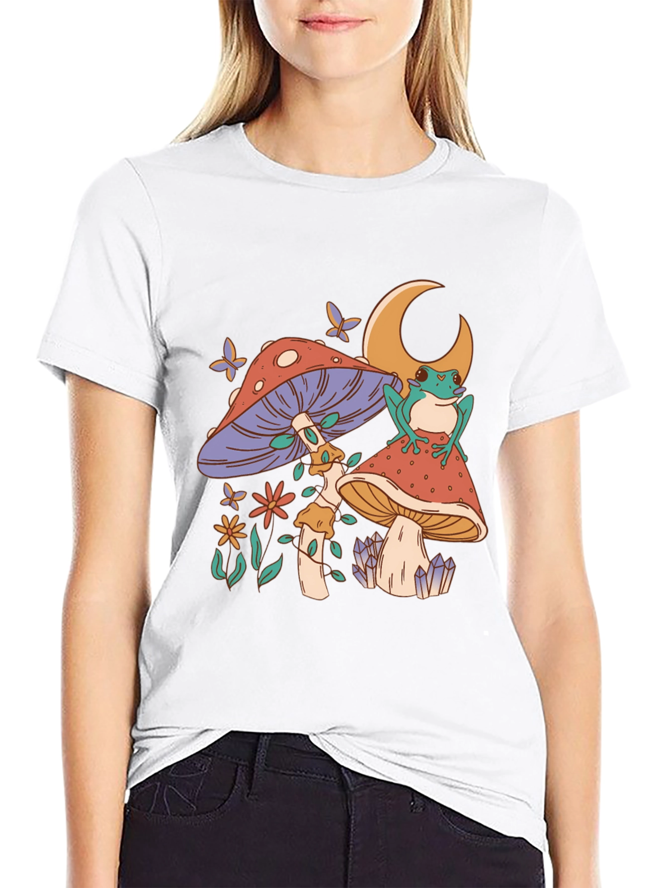 Mushroom Frog Tee - Black Graphic T-Shirt