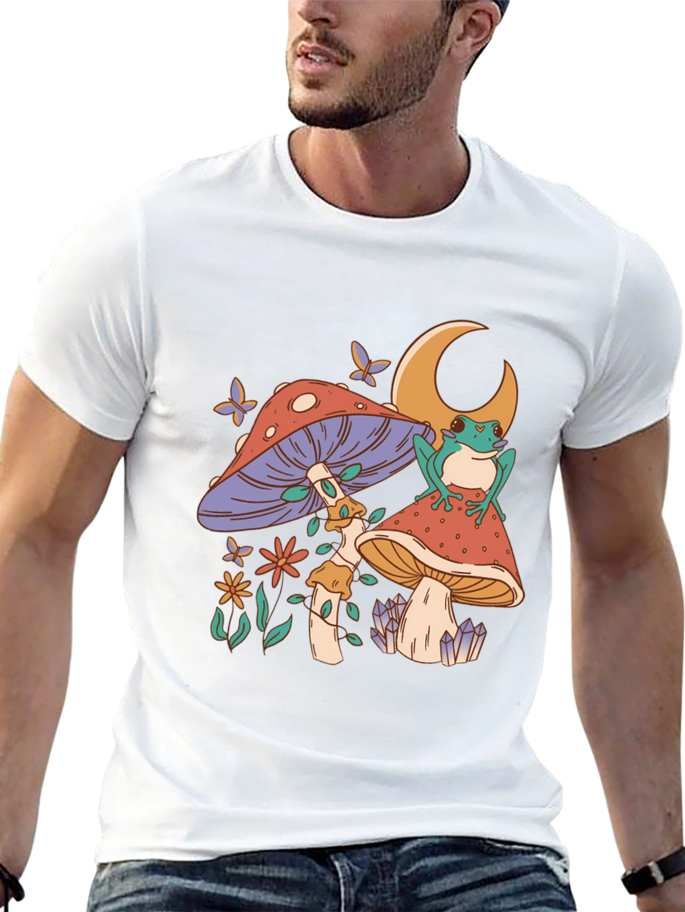 Mushroom Frog Tee - Black Graphic T-Shirt