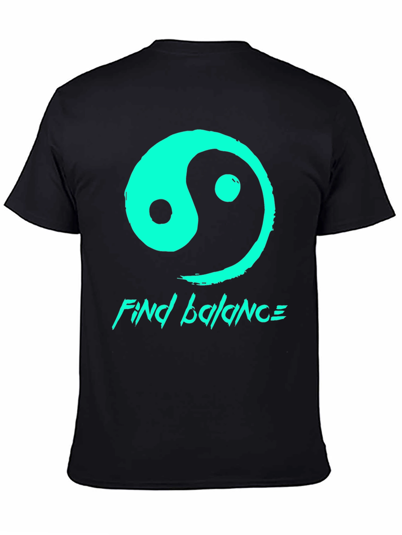Yin Yang Find Balance Graphic T-Shirt - Black