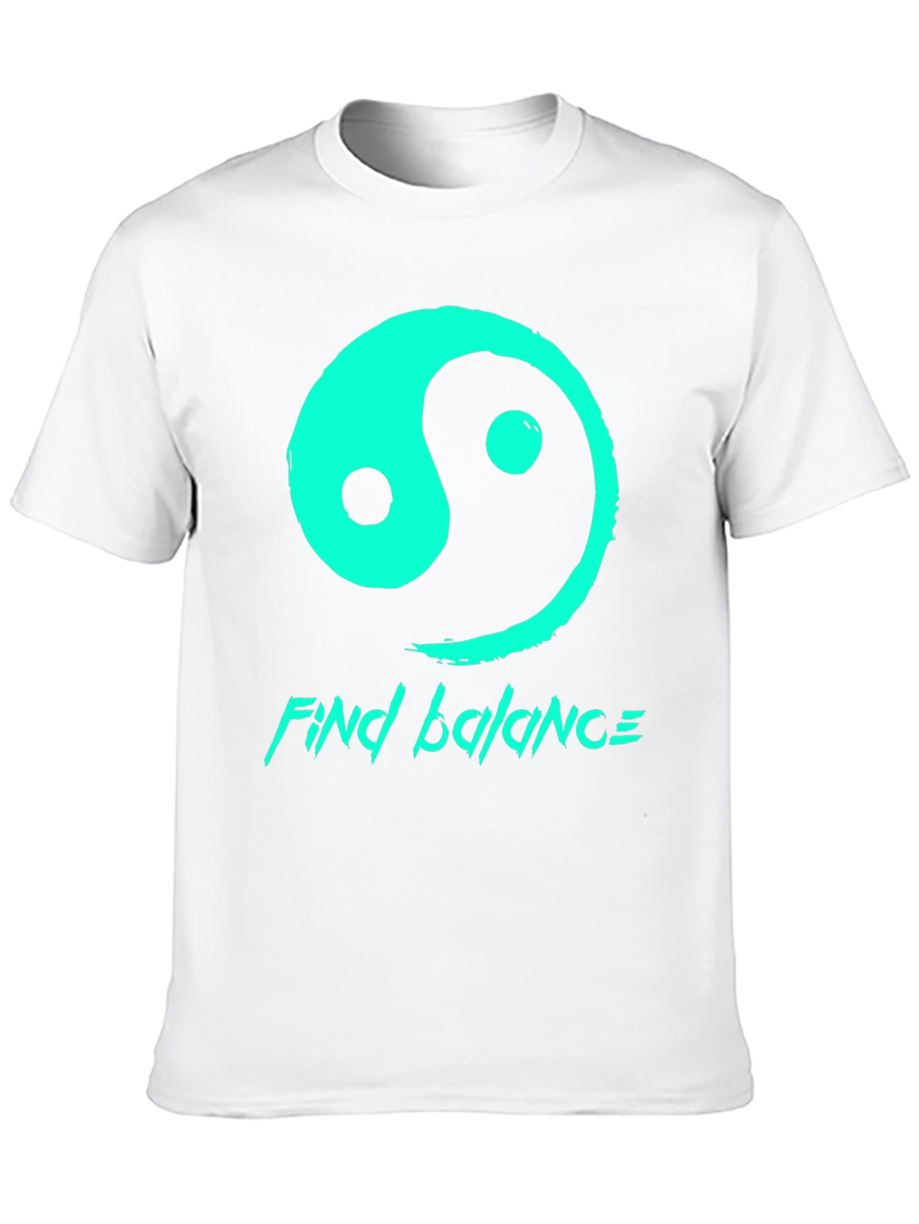 Yin Yang Find Balance Graphic T-Shirt - Black