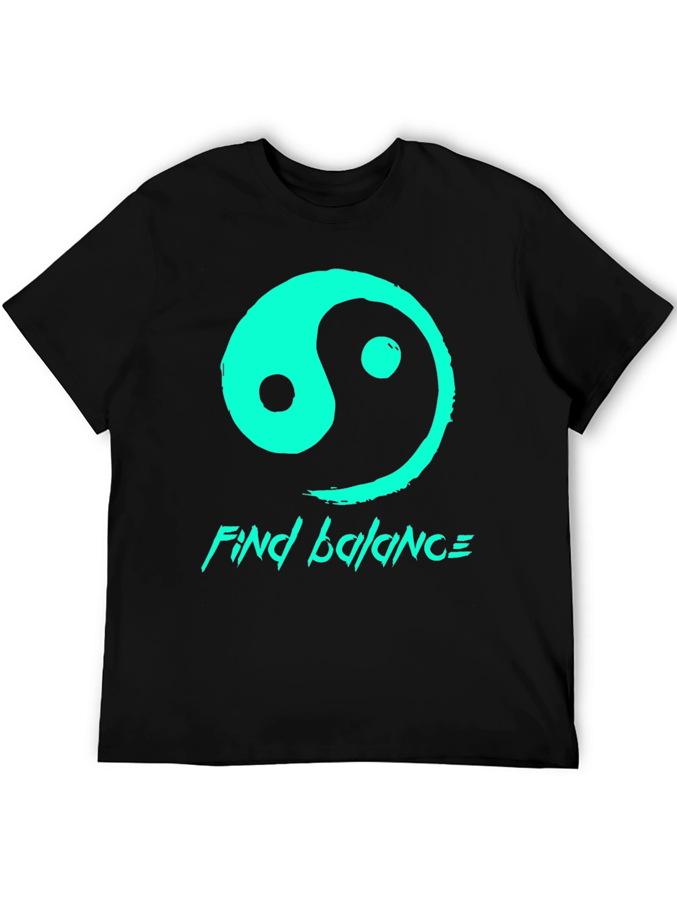 Yin Yang Find Balance Graphic T-Shirt - Black