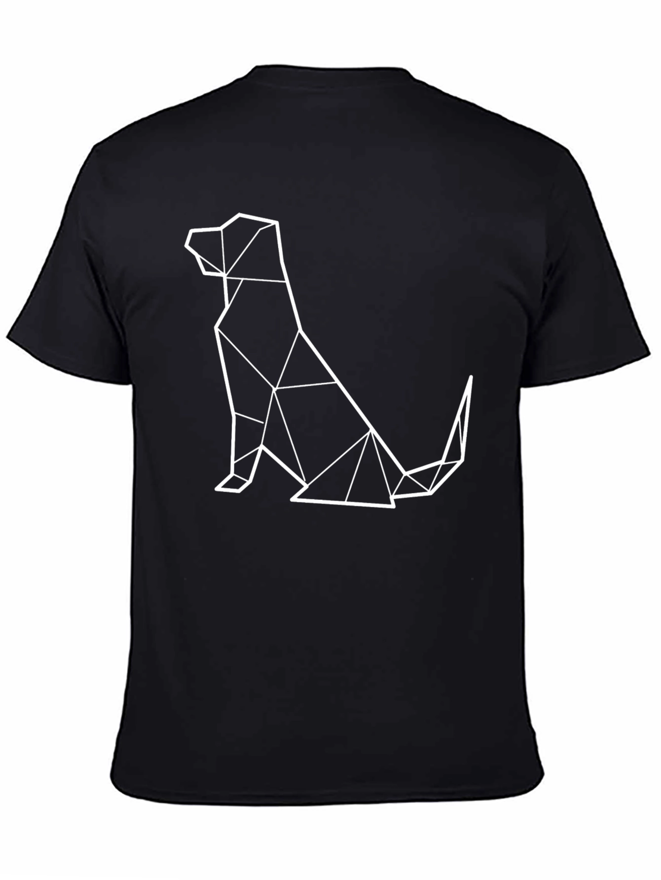 Geometric Dog Graphic Tee - Black