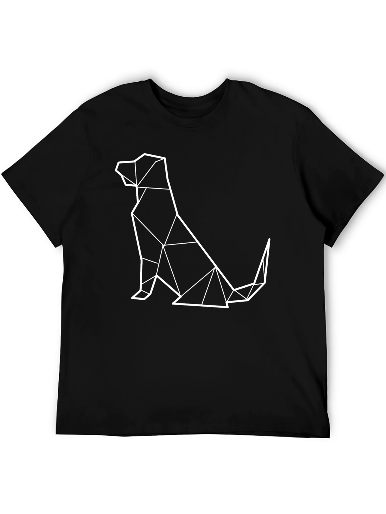 Geometric Dog Graphic Tee - Black