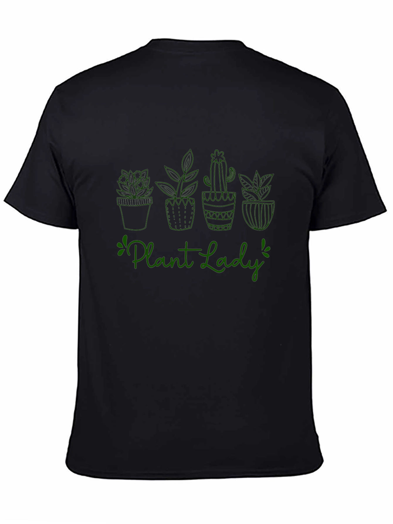 Plant Lady Graphic Tee - Black Cotton T-Shirt